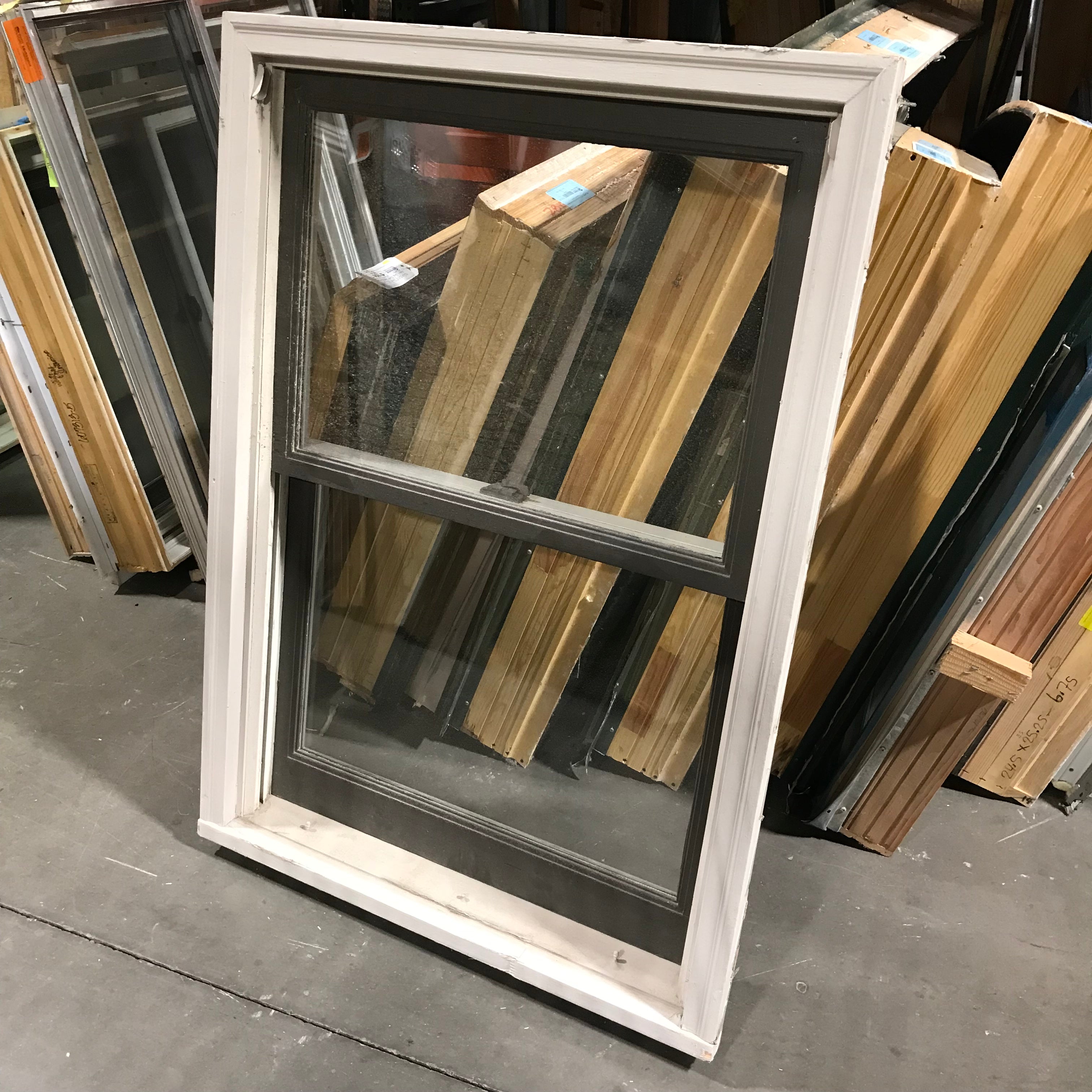 33"x 49"x 5" Brown and Tan Single Sash Exterior Window