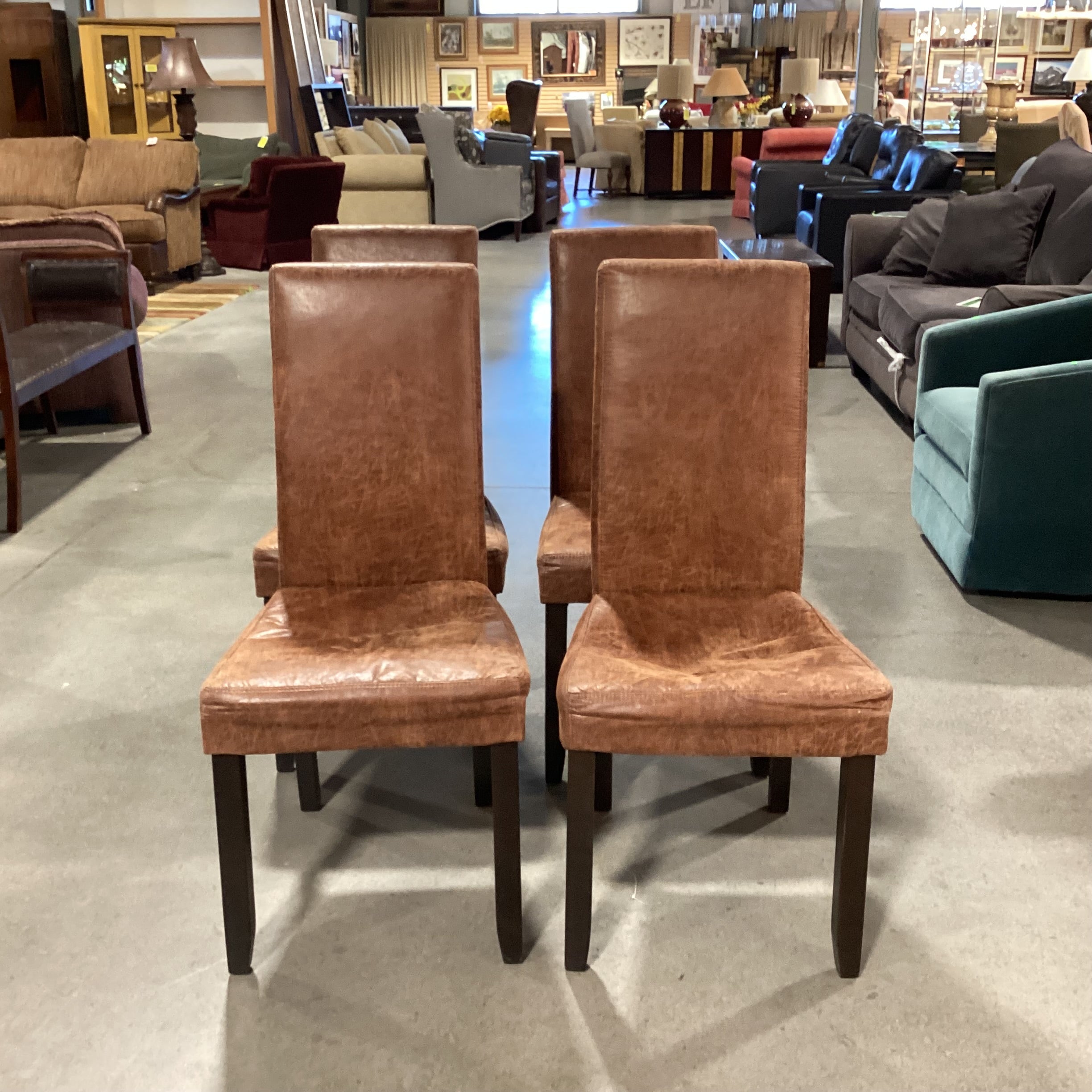 SET of 4 Faux Leather Dining Chairs 19"x 20"x 40"