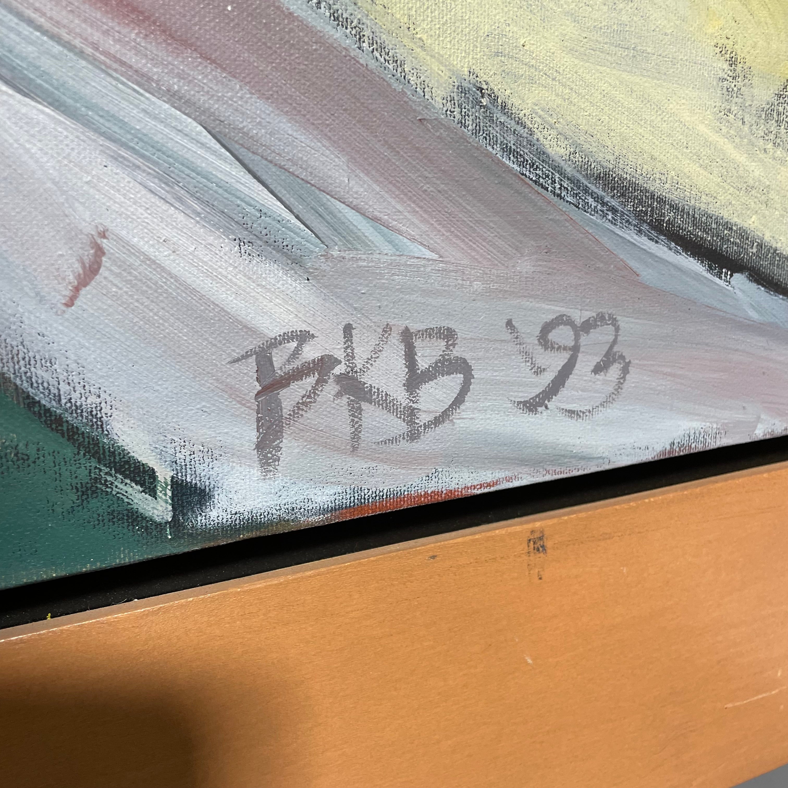 RKB Signed/ Dated Original Landscape On Framed Canvas 45 1/2" x 45 1/2"