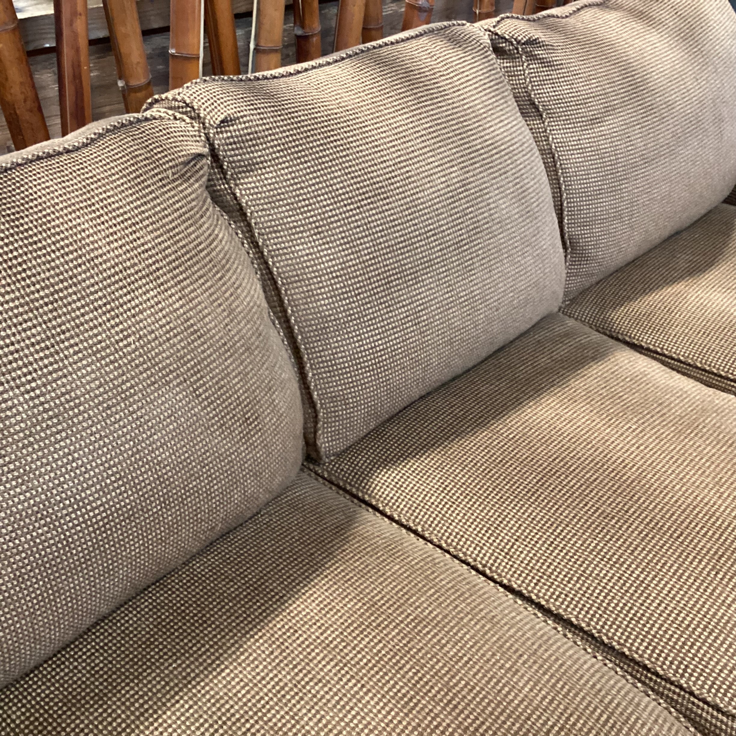 Brown & Tan Wool Blend Woven Sofa 84"x 35"x 32"