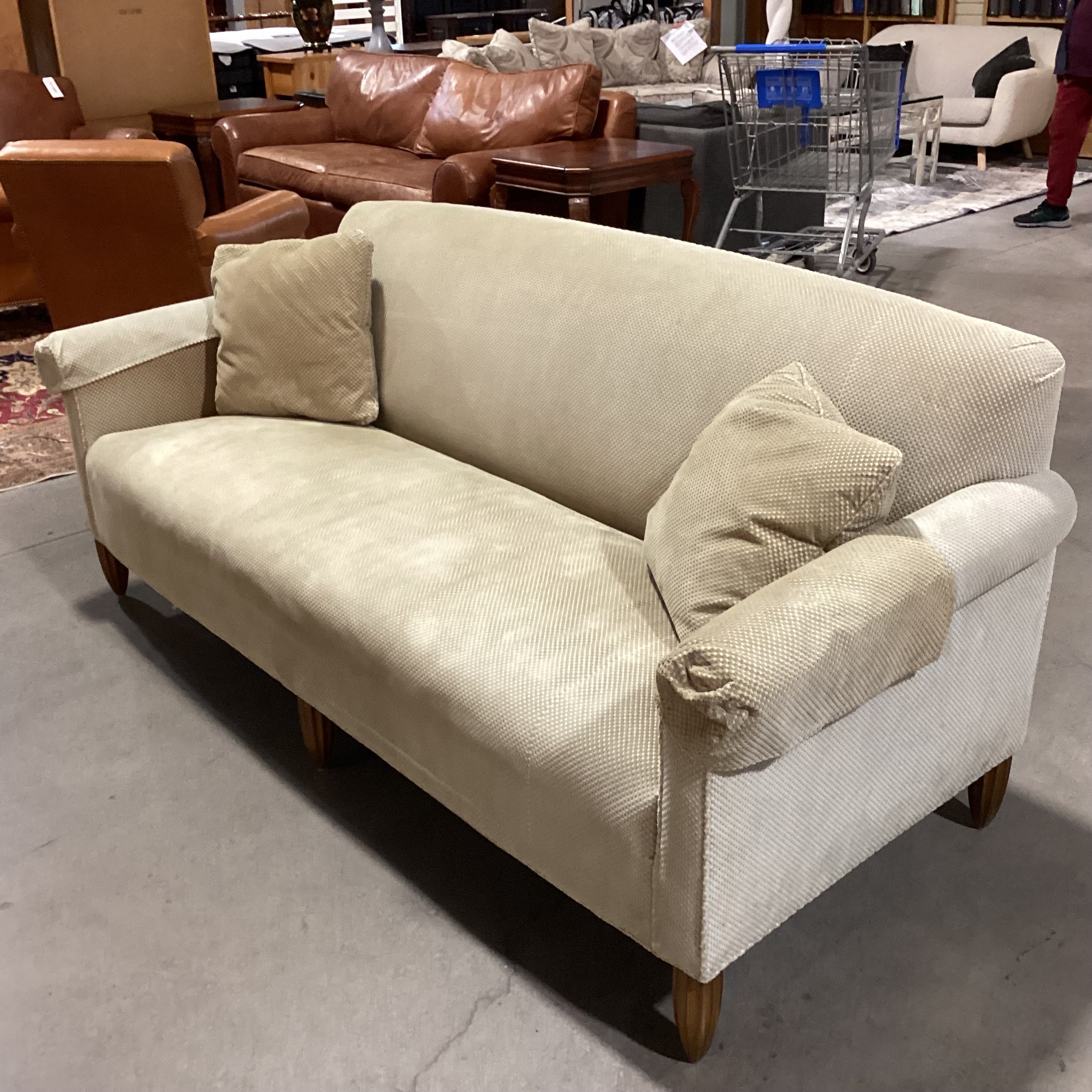 Light Sage Raised Chenille Woven Sofa 84"x 34"x 34"