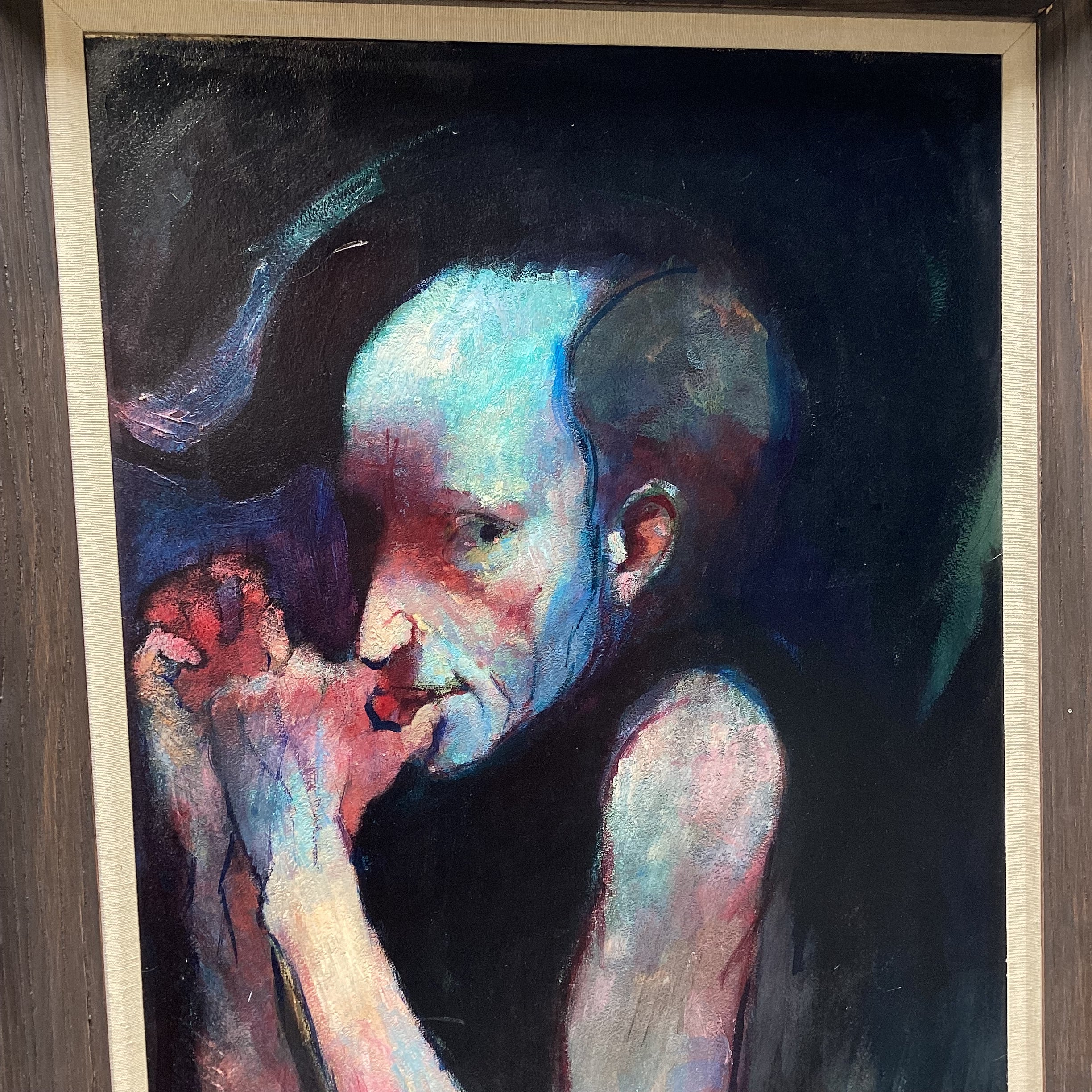 Steve Bagnell Signed Original Male Portrait In Wooden Frame 32.5" x 42.5"
