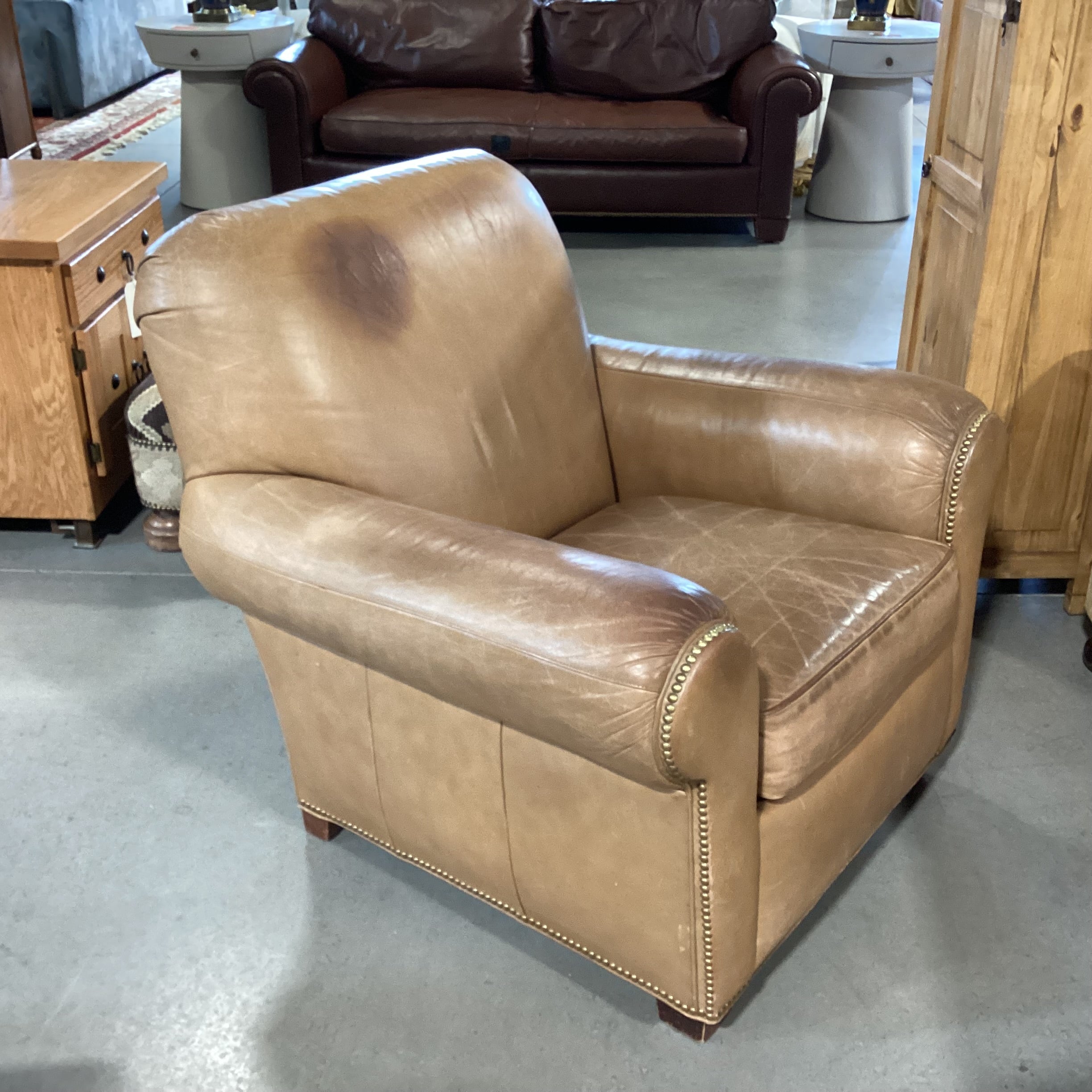 Hancook & Moore Leather Chair 33.5"x 35"x 36"