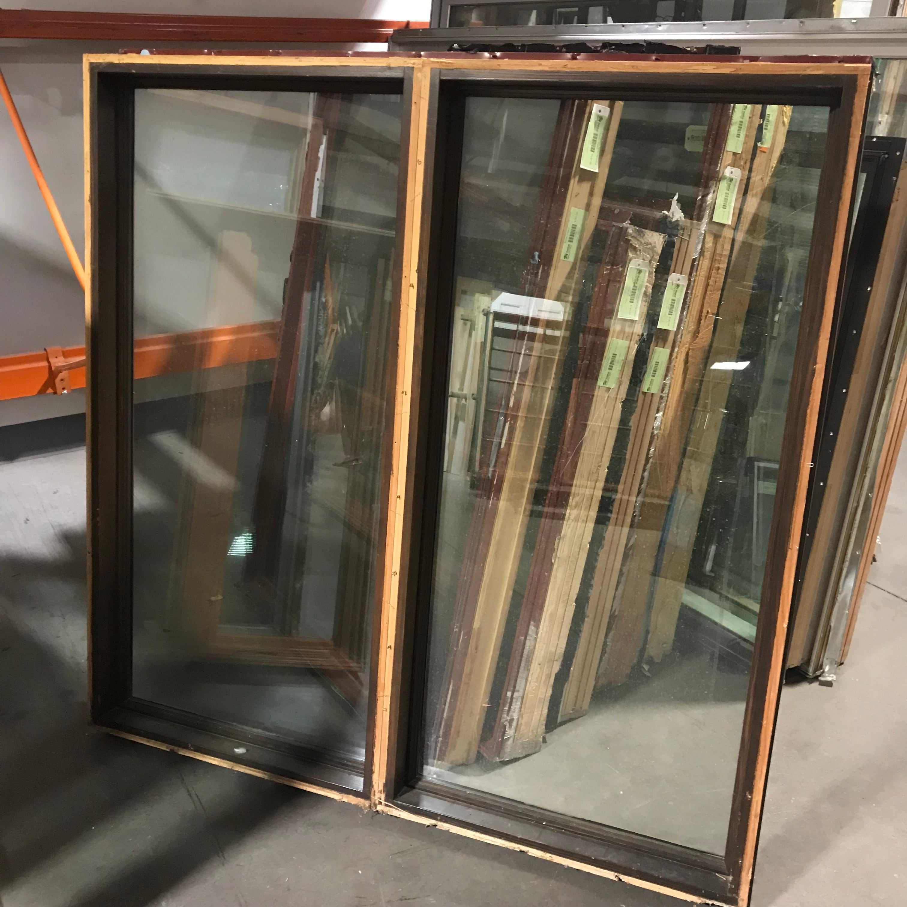 59"x 59"x 4" Cranberry Metal Clad 2 Panel FIXED Exterior Window
