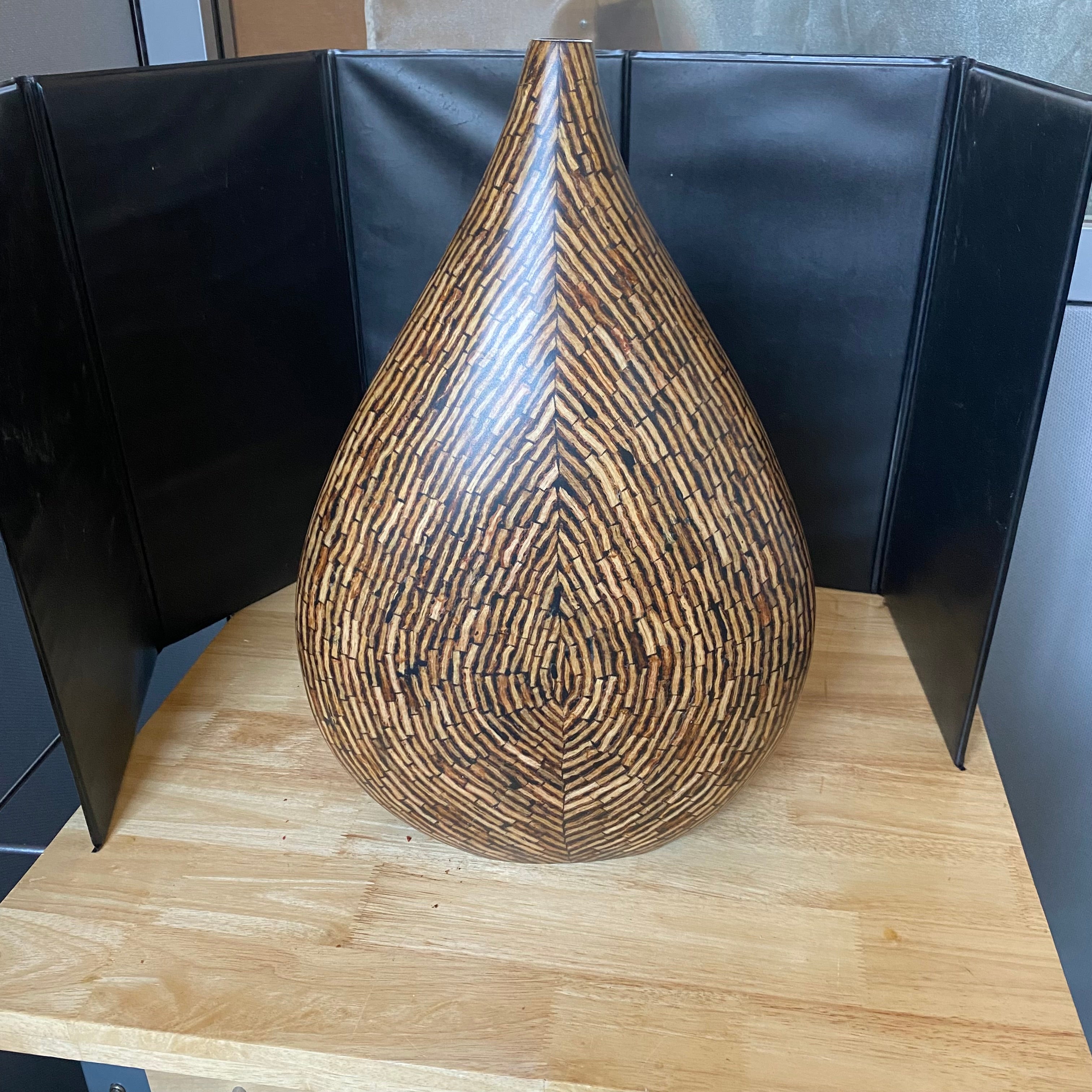 Inlaid Fiberglass Teardrop Infinity Vase 19"x 12"x 4"