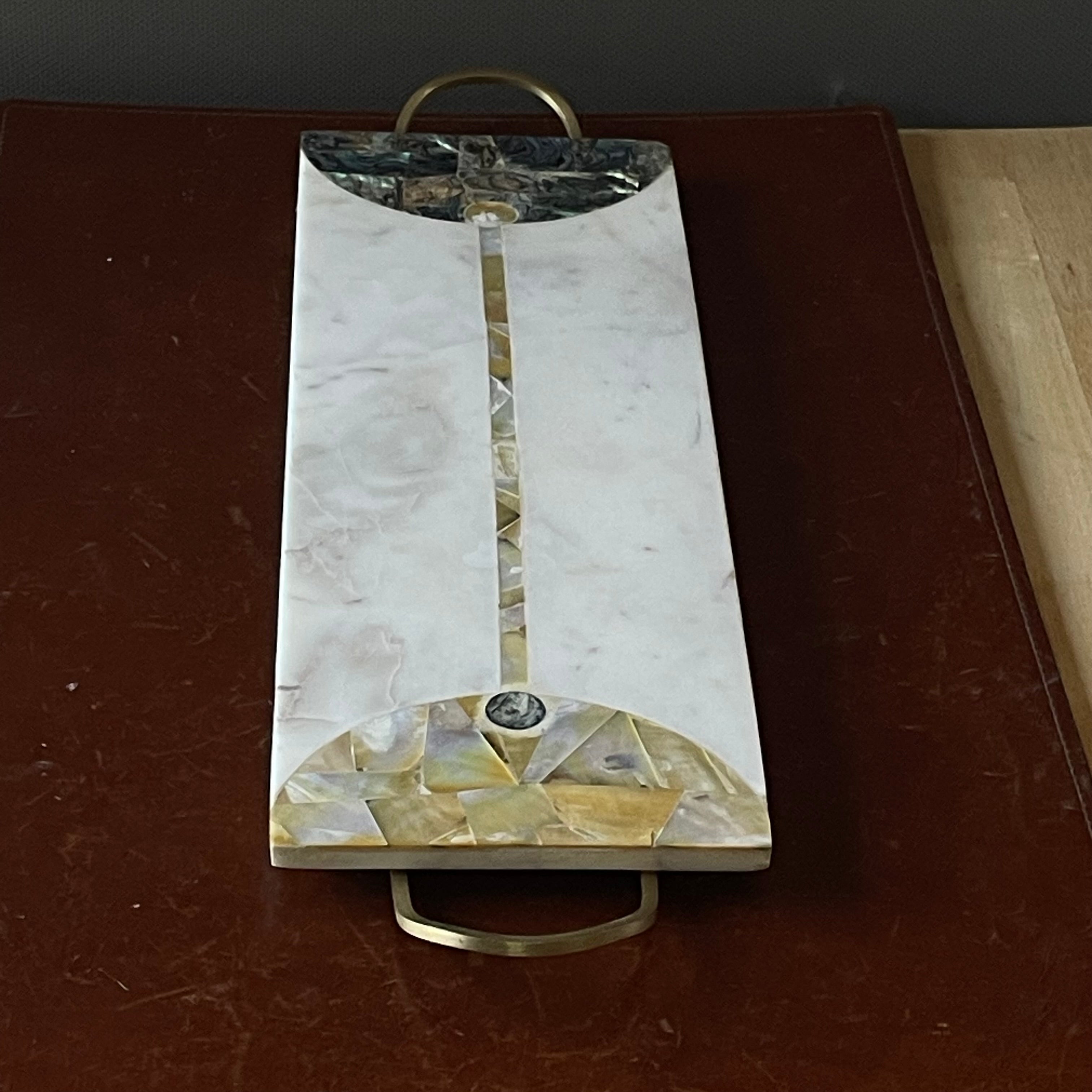 Nina Marble Cheese Board with Brass Handles, by Anthropologie,21"x 6"x .75"