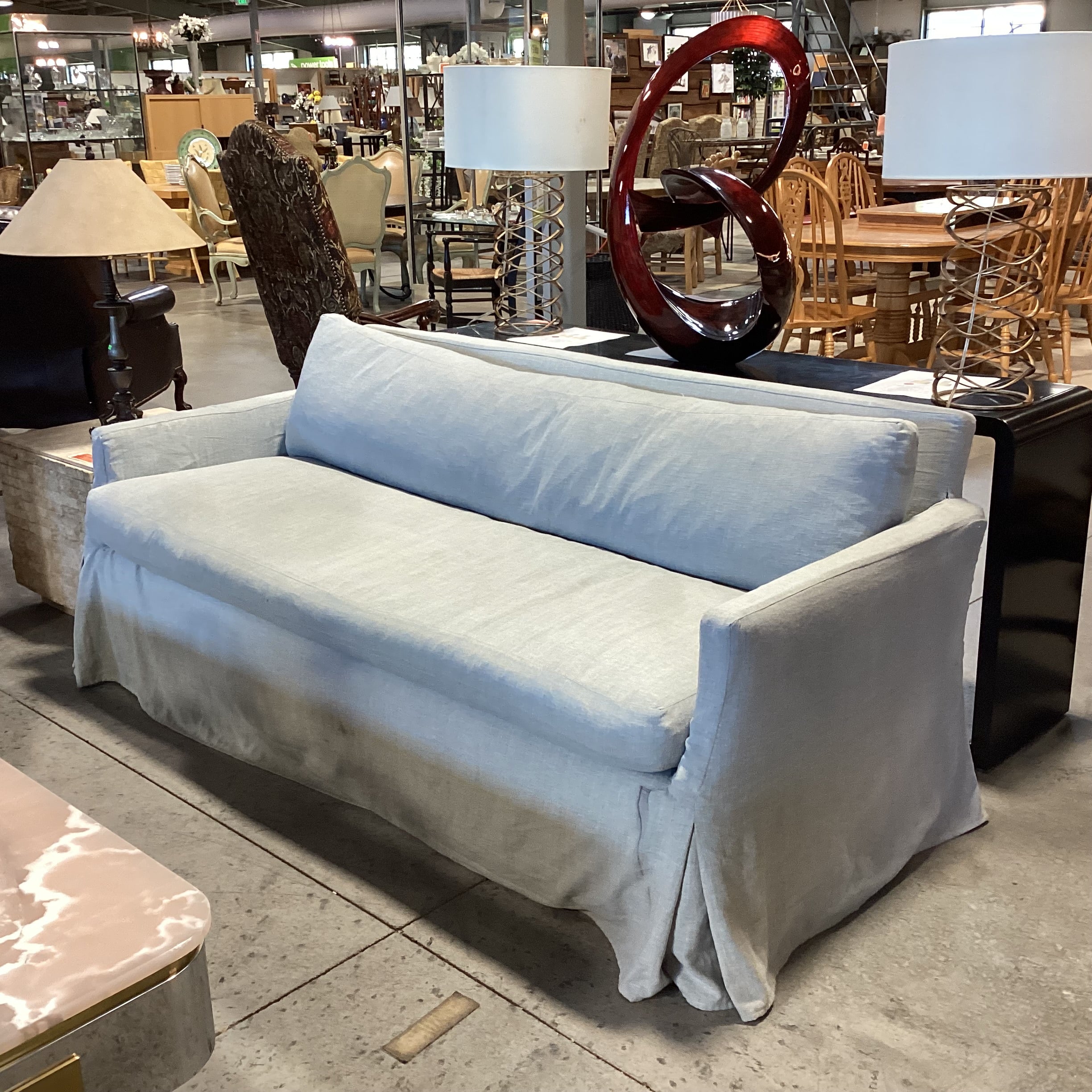 Giannetti Furnishings GH Nick Slipcovered Down Mix Sofa 79"x 36"x 32"