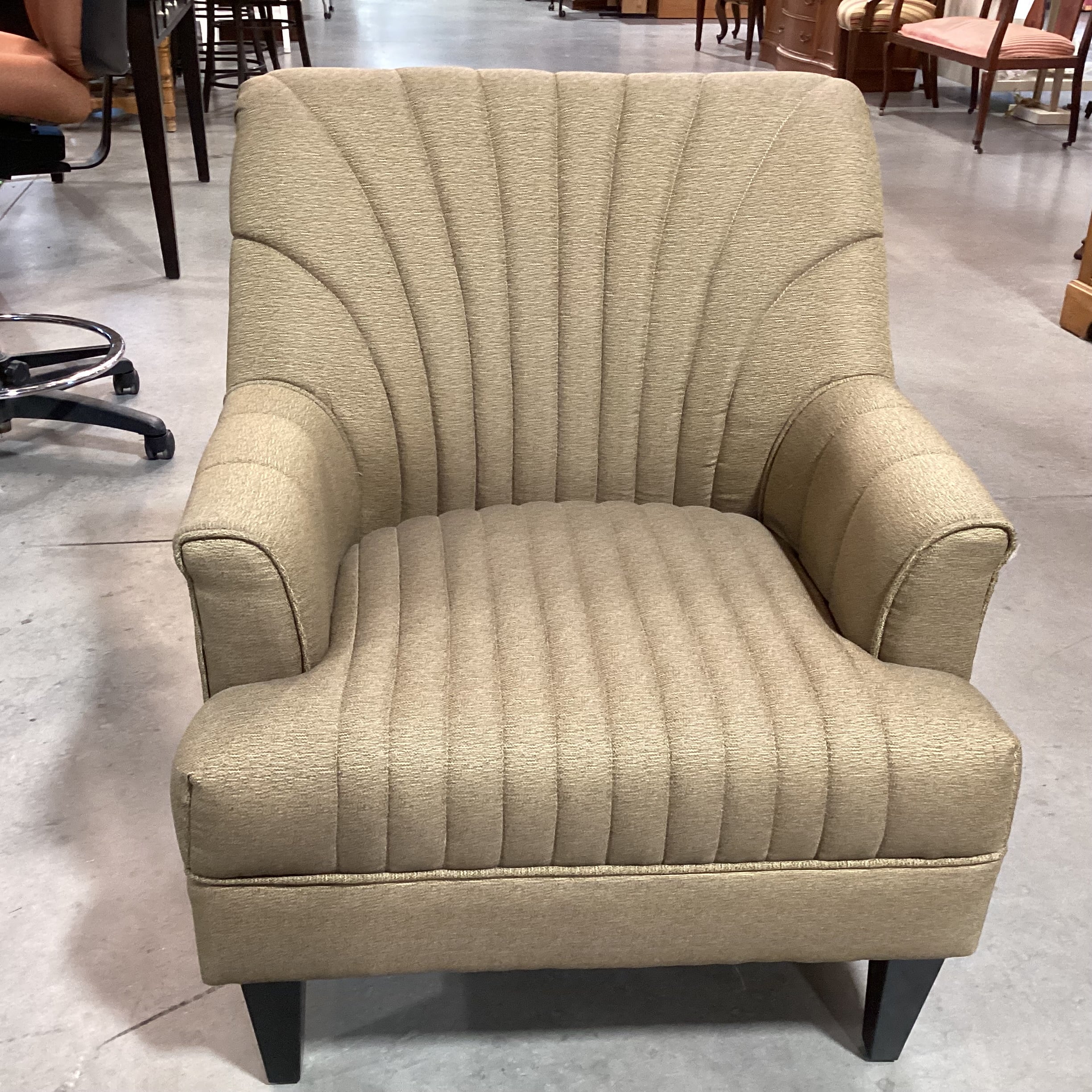 Noble House Golden Brown Flared Channel Tufted Detail Chair 30"x 30"x 34"
