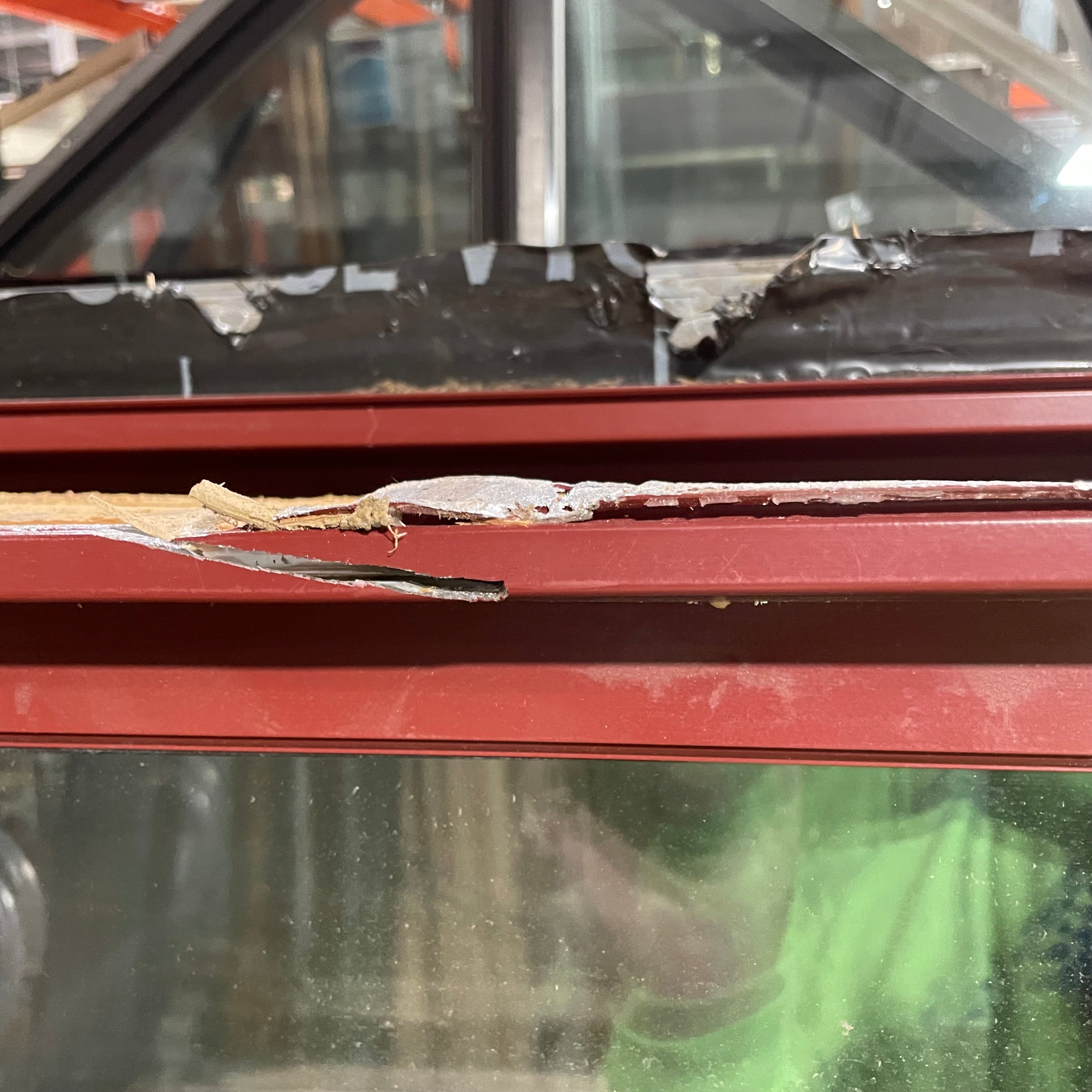 59.25x 59.25"x 3.75" Cranberry Metal Clad FIXED 4 Pane Exterior Window