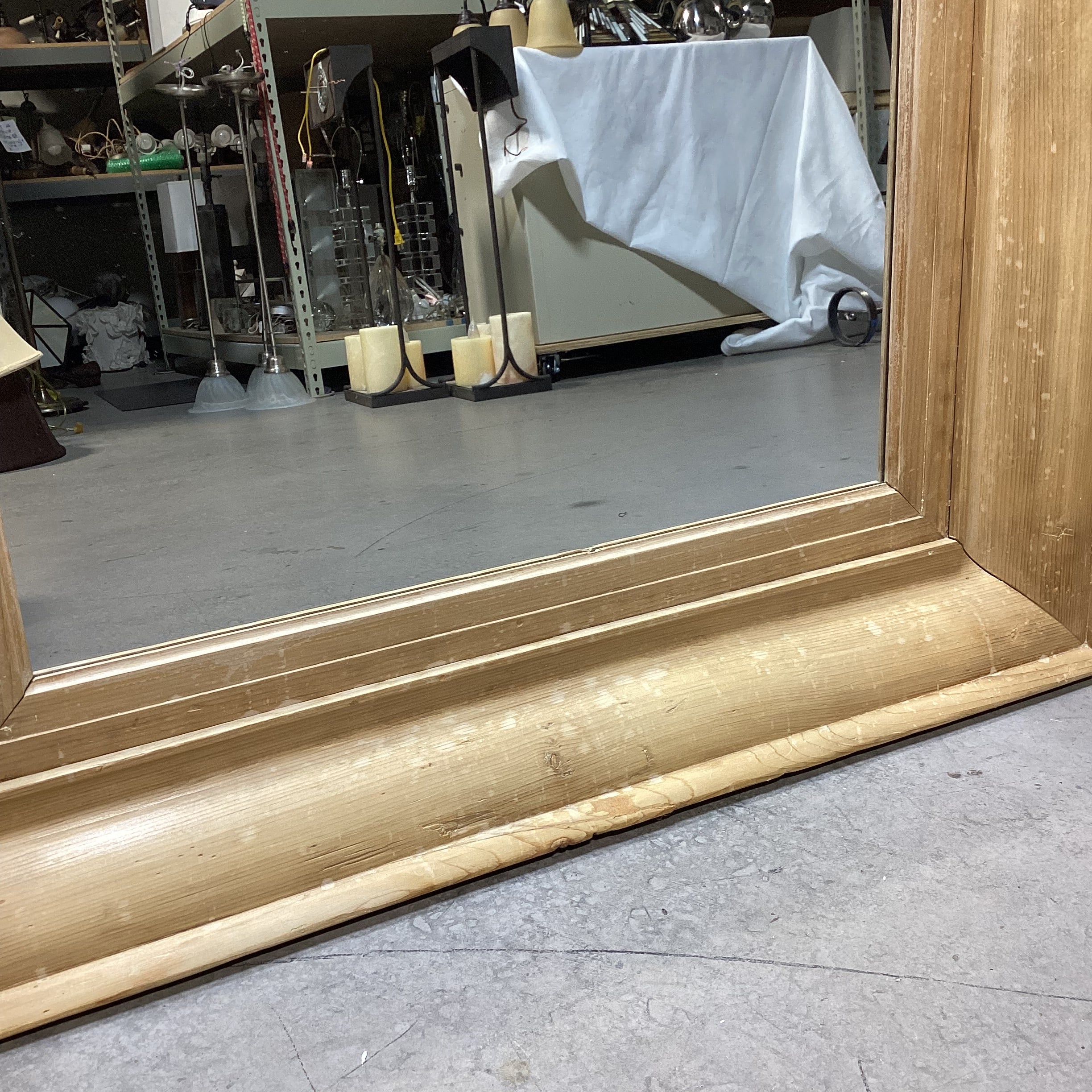 Large Rectangular Pine Wall Mirror 38.5" x 46.5"