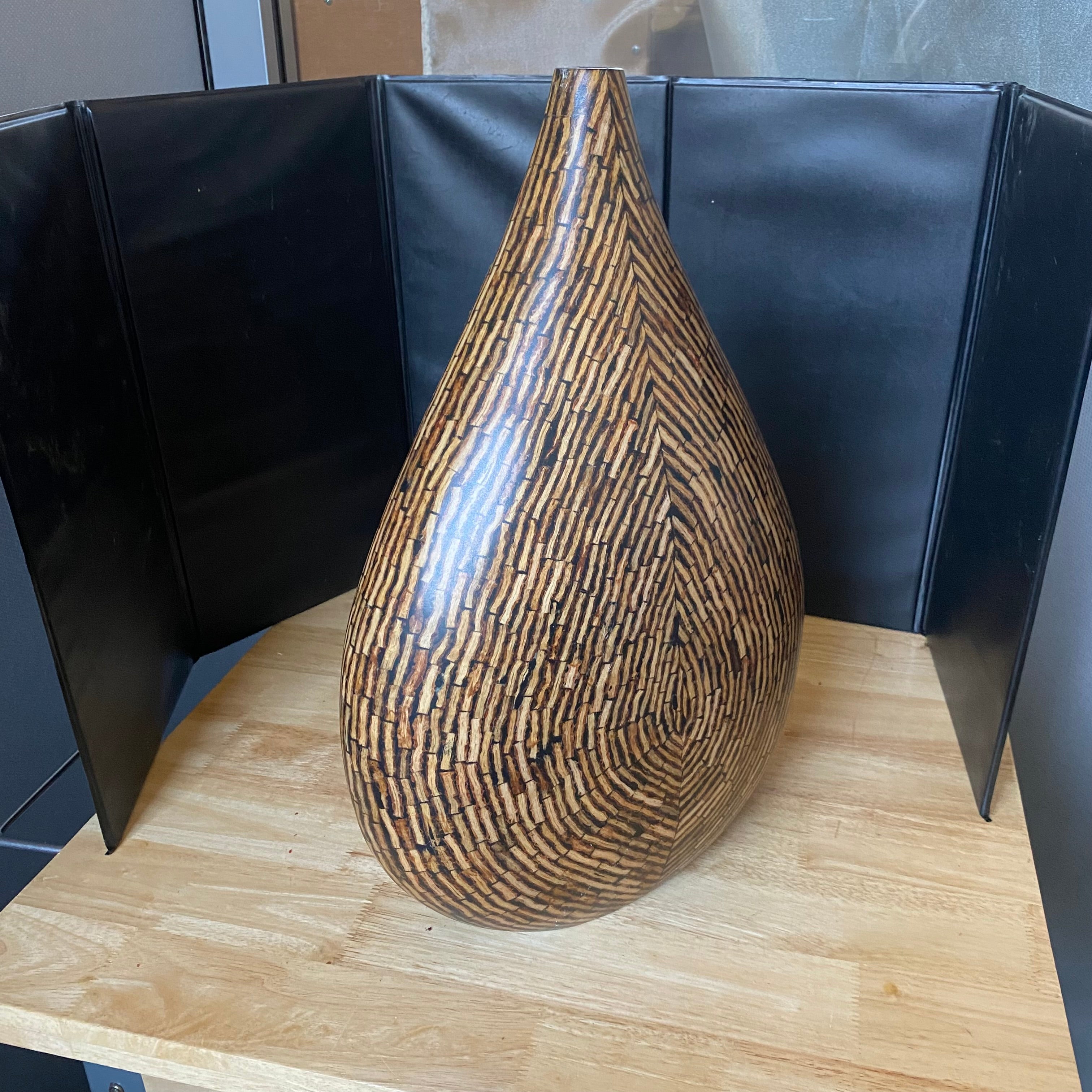 Inlaid Fiberglass Teardrop Infinity Vase 19"x 12"x 4"