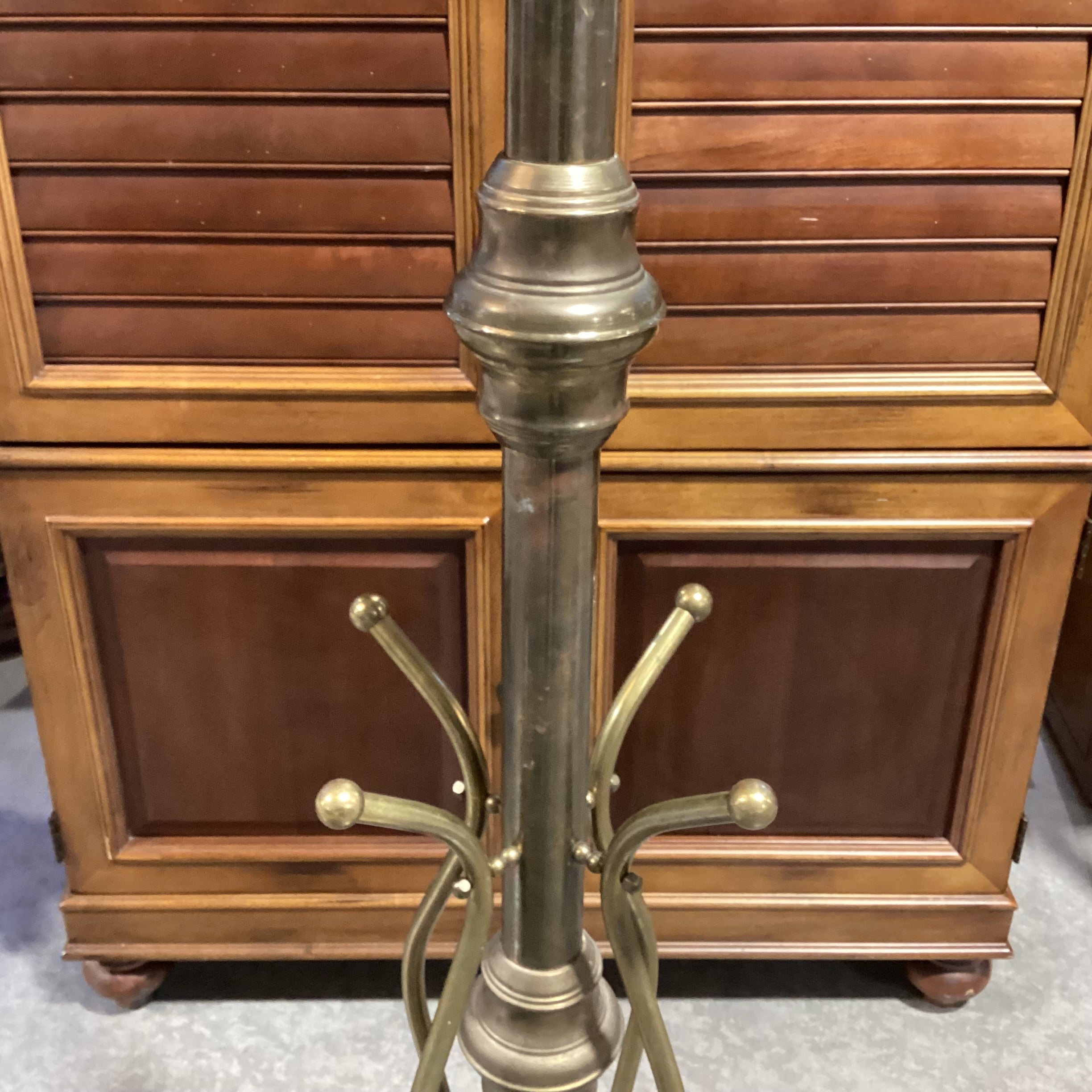 Antique Brass Coat Rack 26" Diameter x 74"