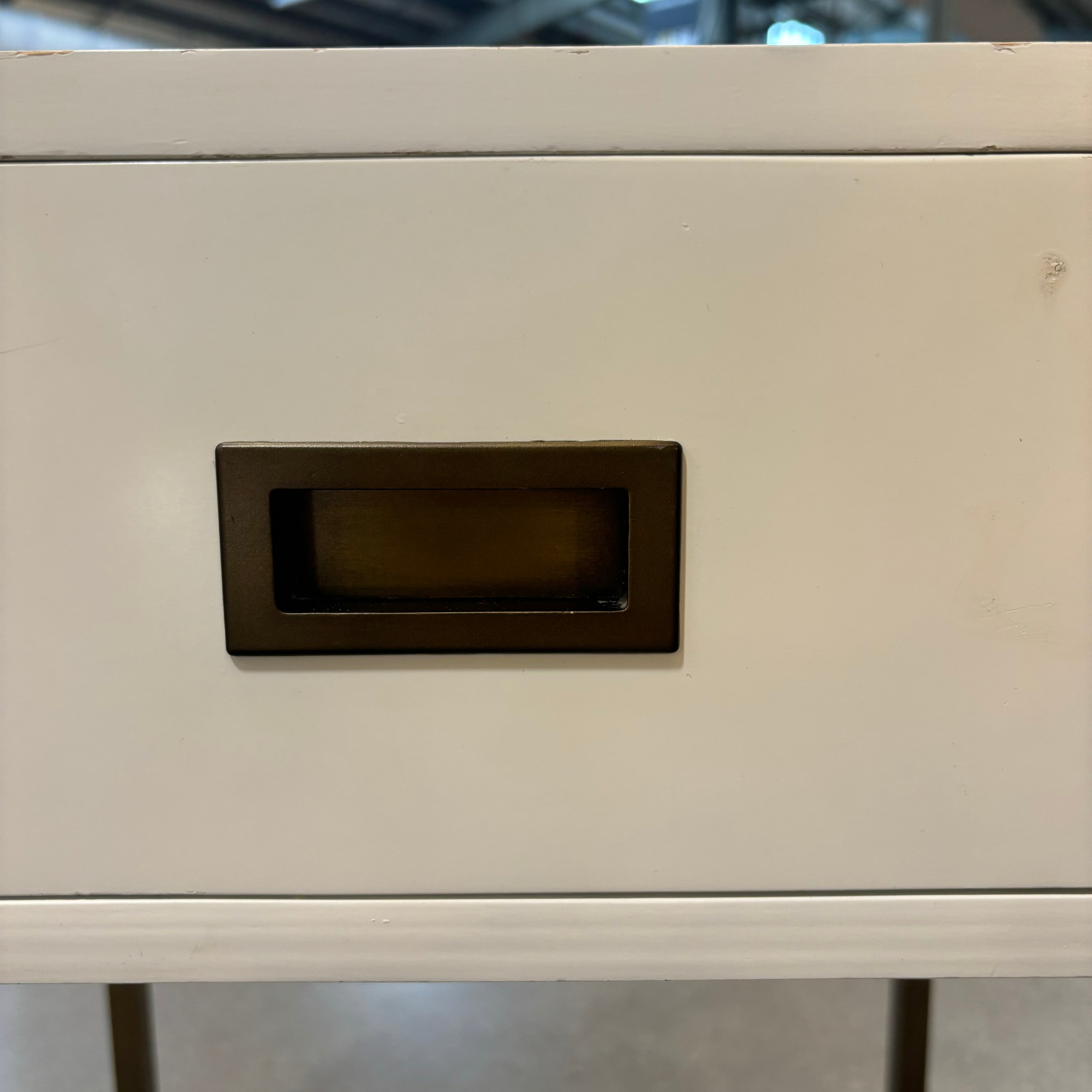 Restoration Hardware Teen Waxed White Finish & Metal 1 Drawer Nightstand 20"x 18"x 24"