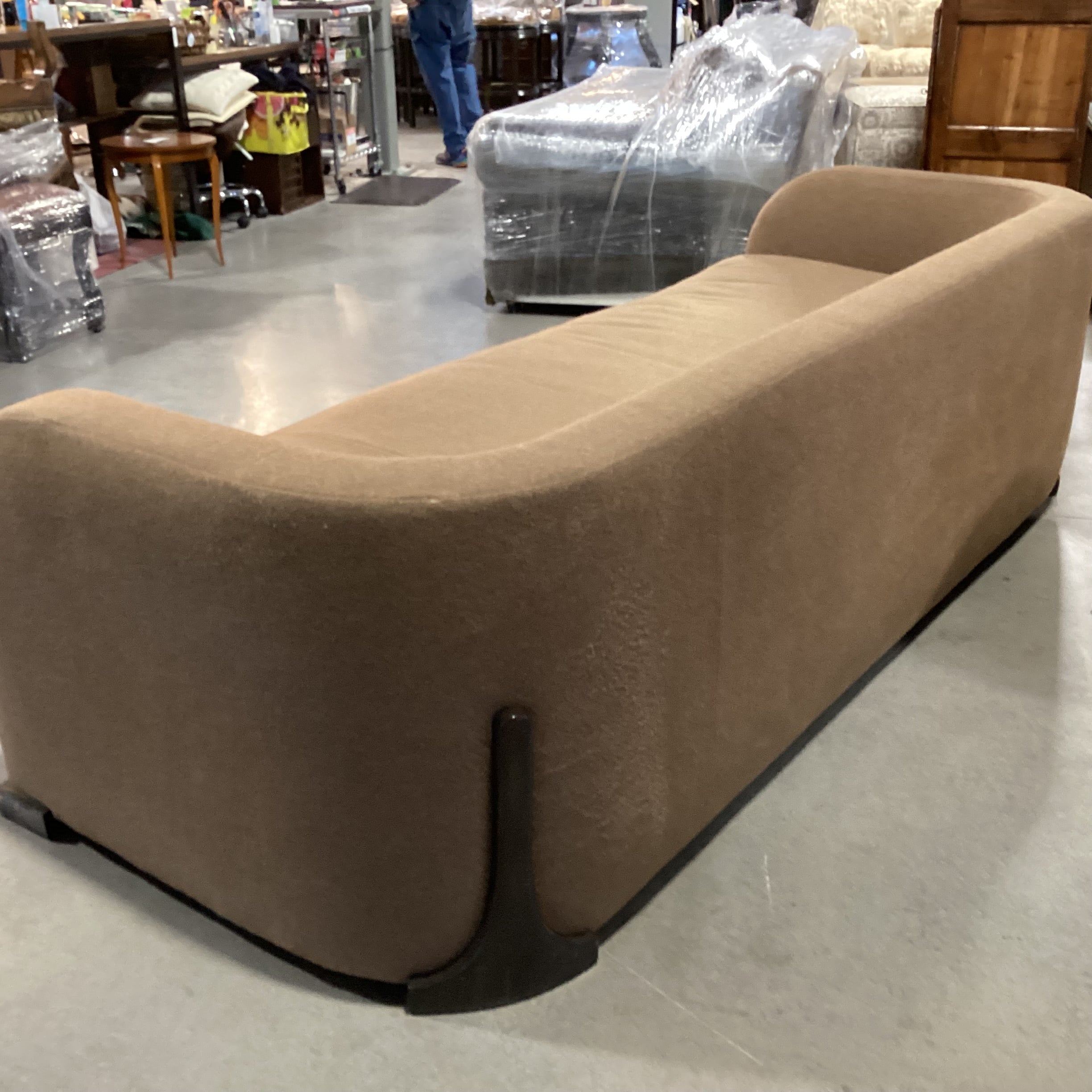 Thom Filicia Home Collection for Vanguard Camel Wool Curve Back & Arm Down Sofa 96"x 38"x 28"