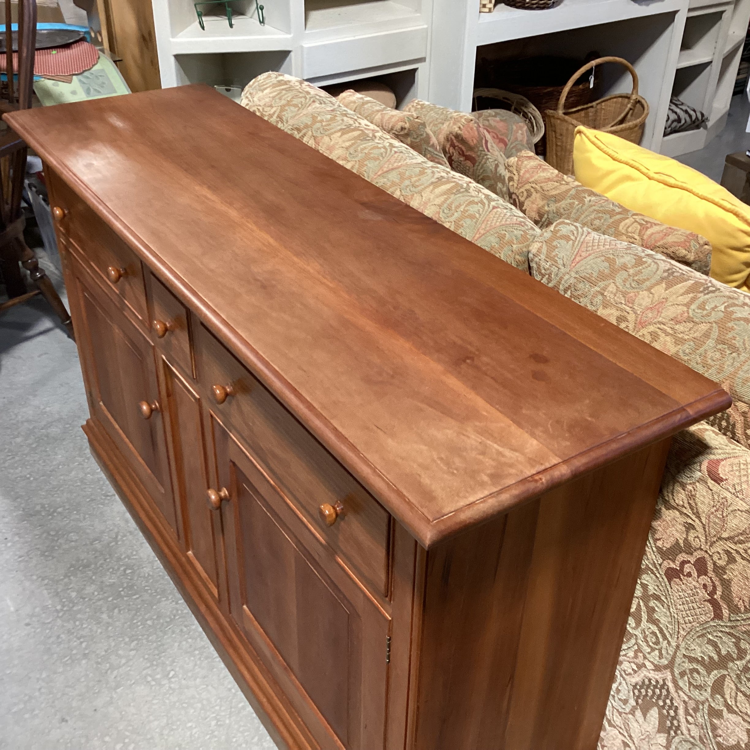 Solid Cherry 3 Drawer 2 Door with Shelves Sideboard Buffet 60"x 18"x 35.5"