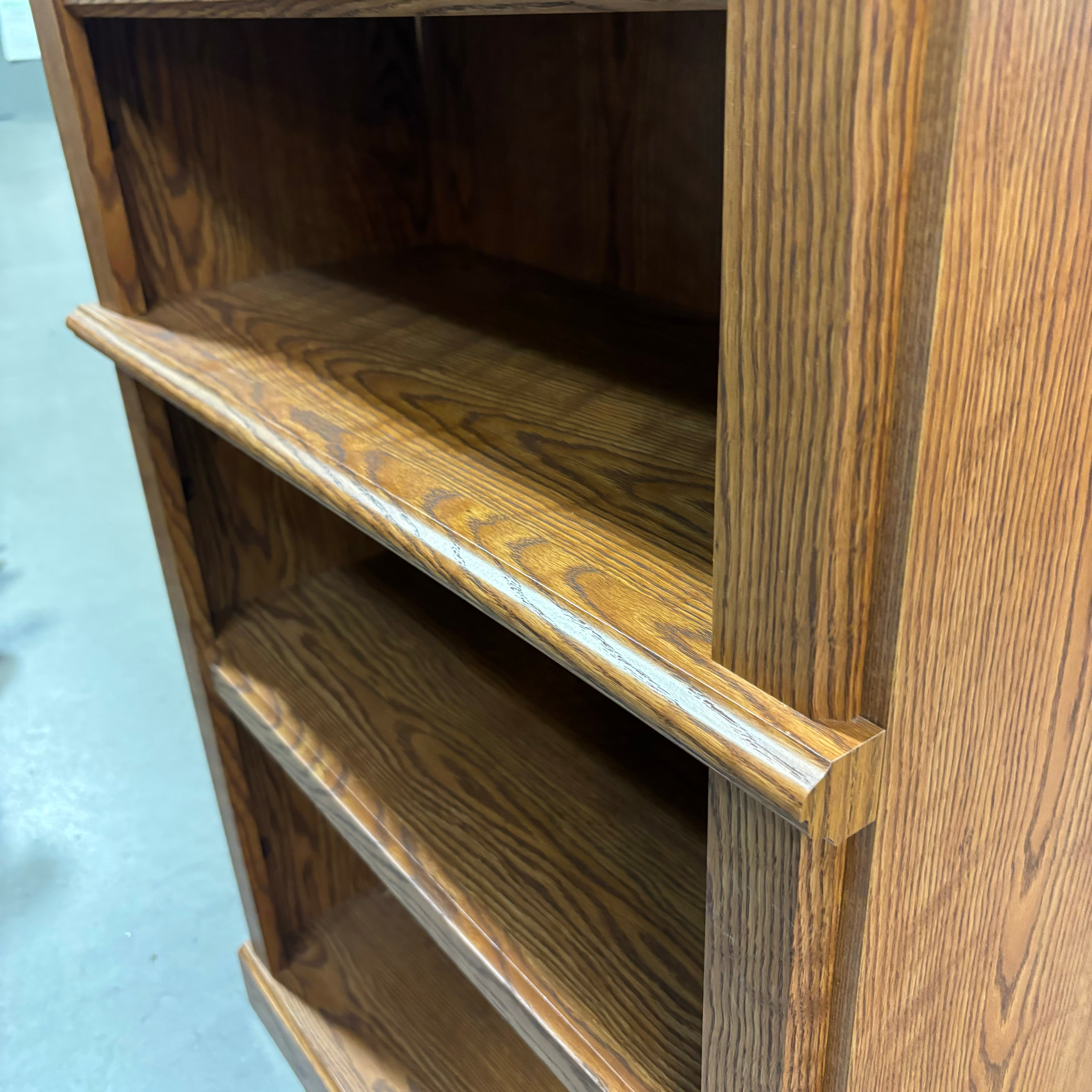 Medium Finish Wood with 4 Adjustable Height Shelves Bookcase 29.5"x 12"x 71.5"