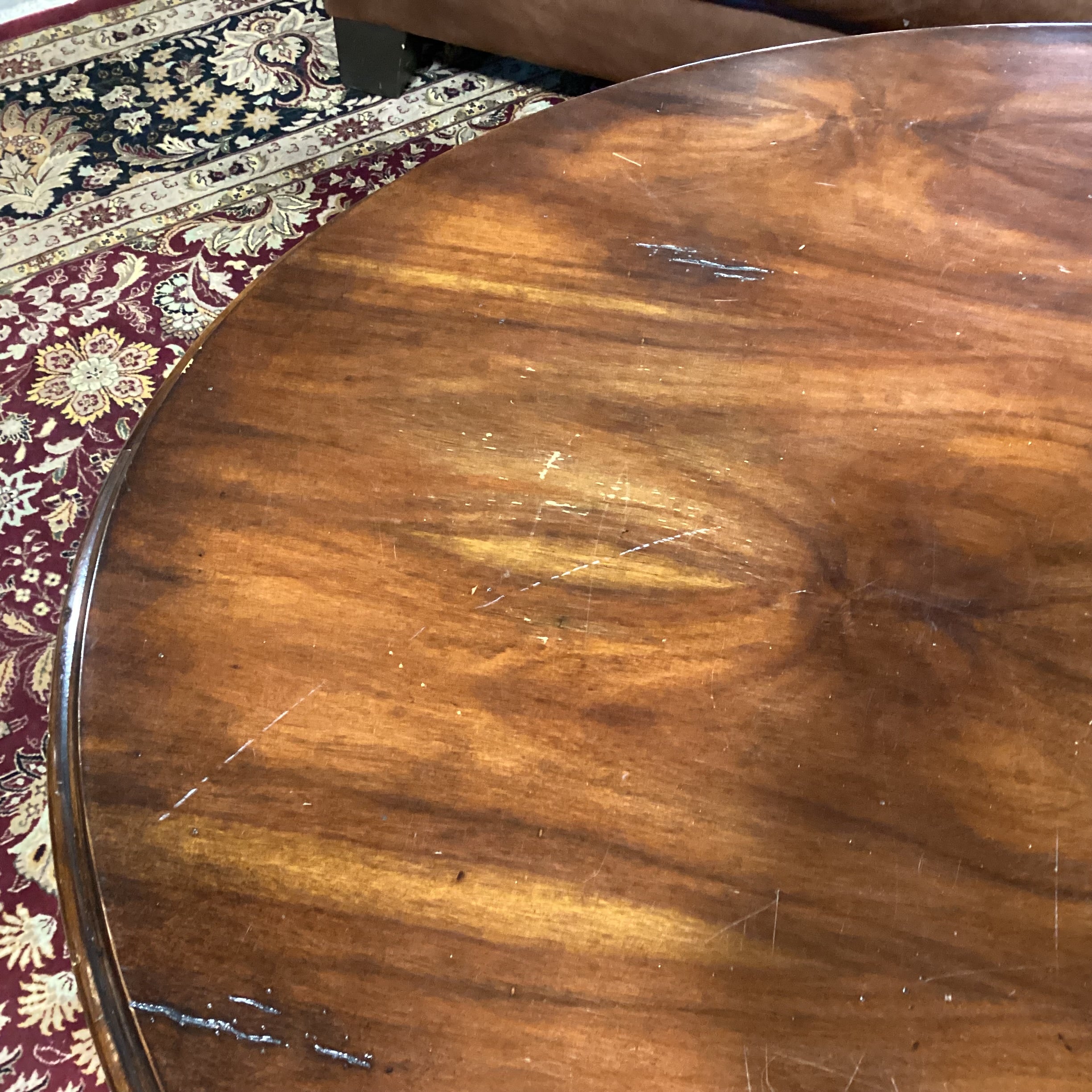 Theodore Alexander Style Oval Dark Finish 10 Drawer Coffee Table 48"x 36"x 23"