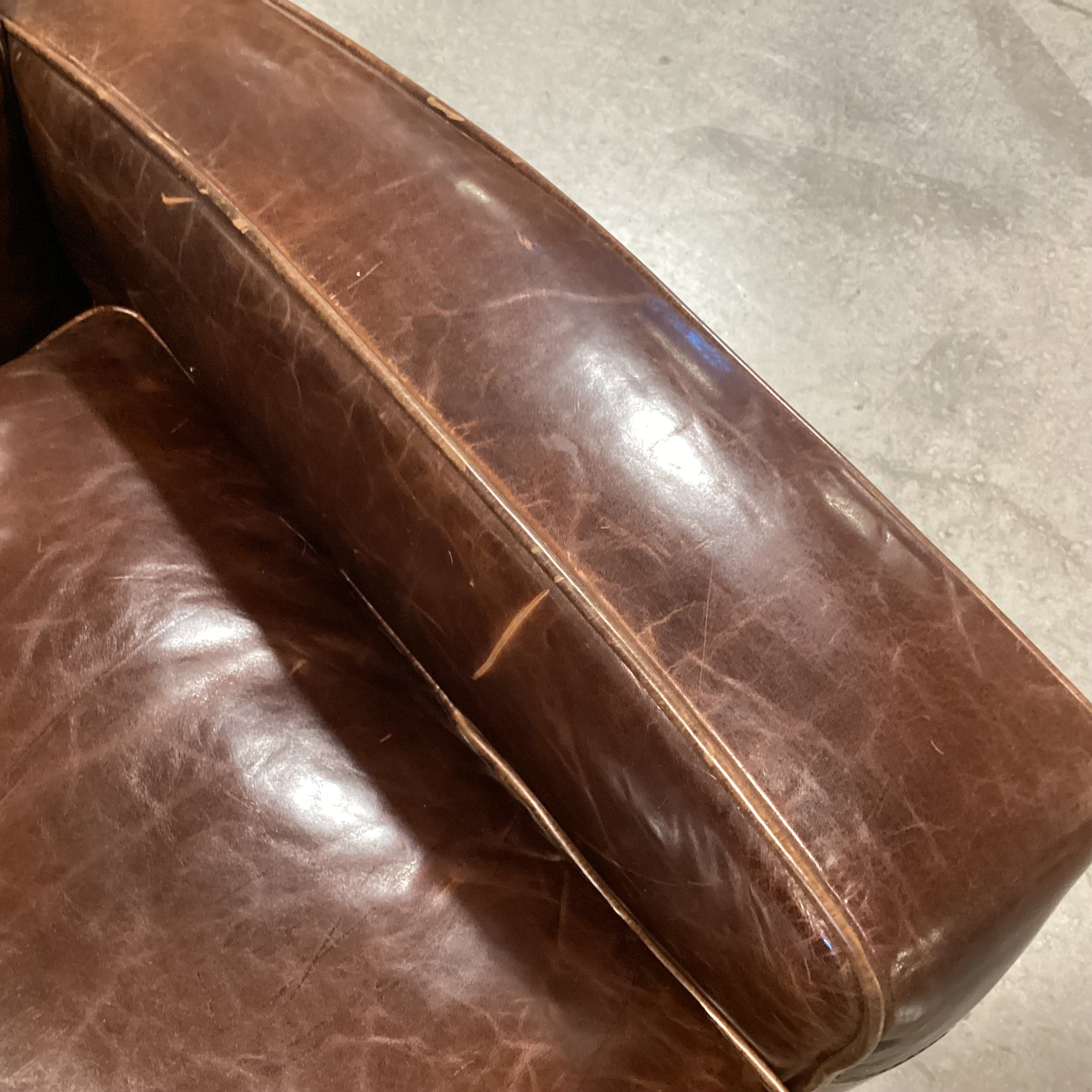 Restoration Hardware Distressed Leather Nailhead Club Chair 34"x 36"x 28"