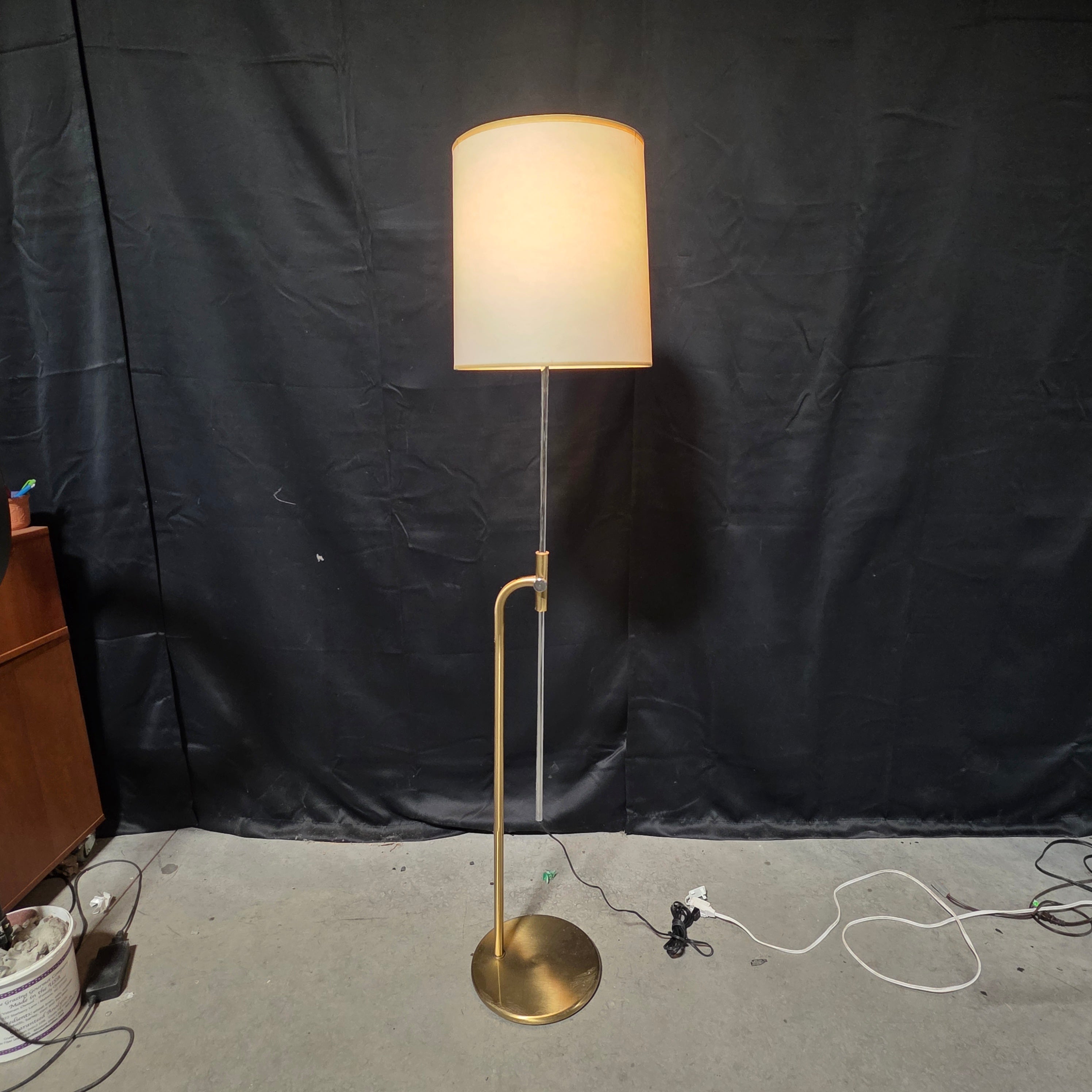 Vintage Mid Century Modernist Adjustable "Saxophone" Floor Lamp
