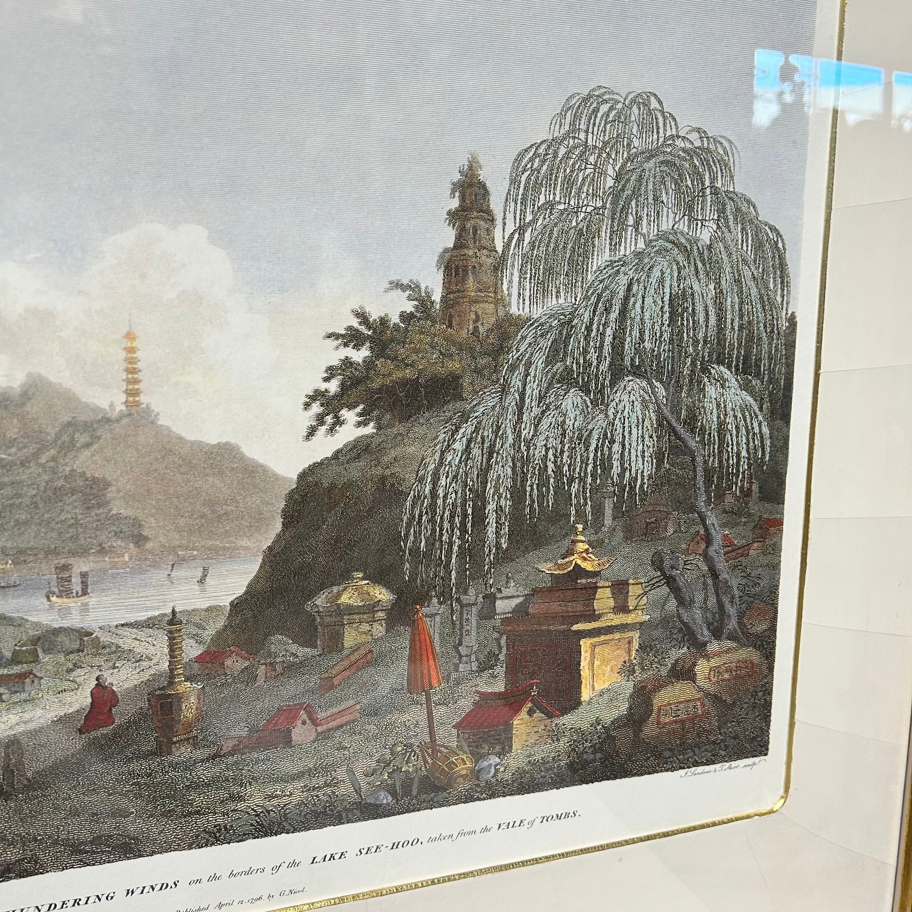 Antique Print By Willam Alexader  Called View Of The Tower Of The Thundering Winds 27'5"x 22'5"