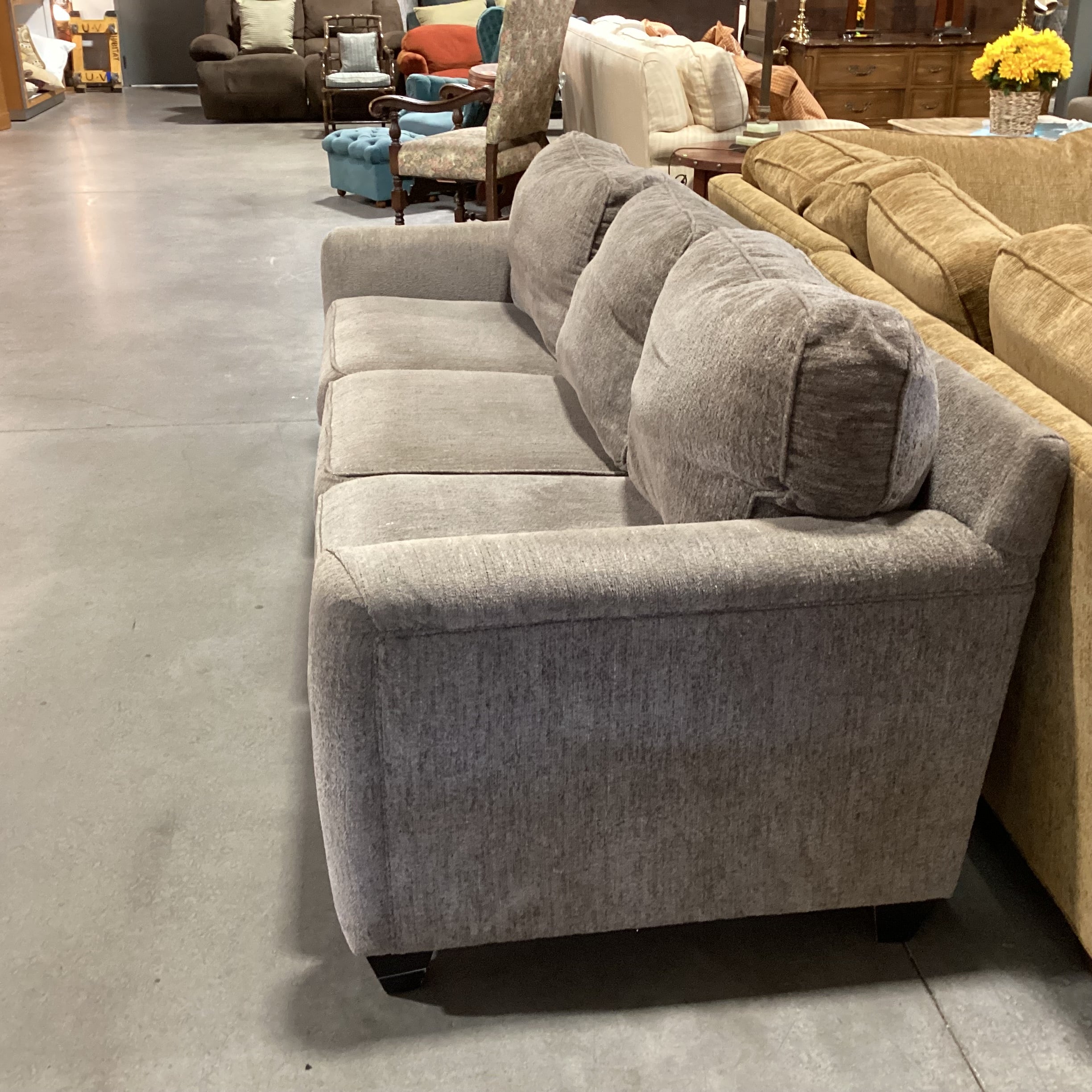Colorado Style Home Furnishings Taupe Grey Woven Sofa 89"x 37"x 31"