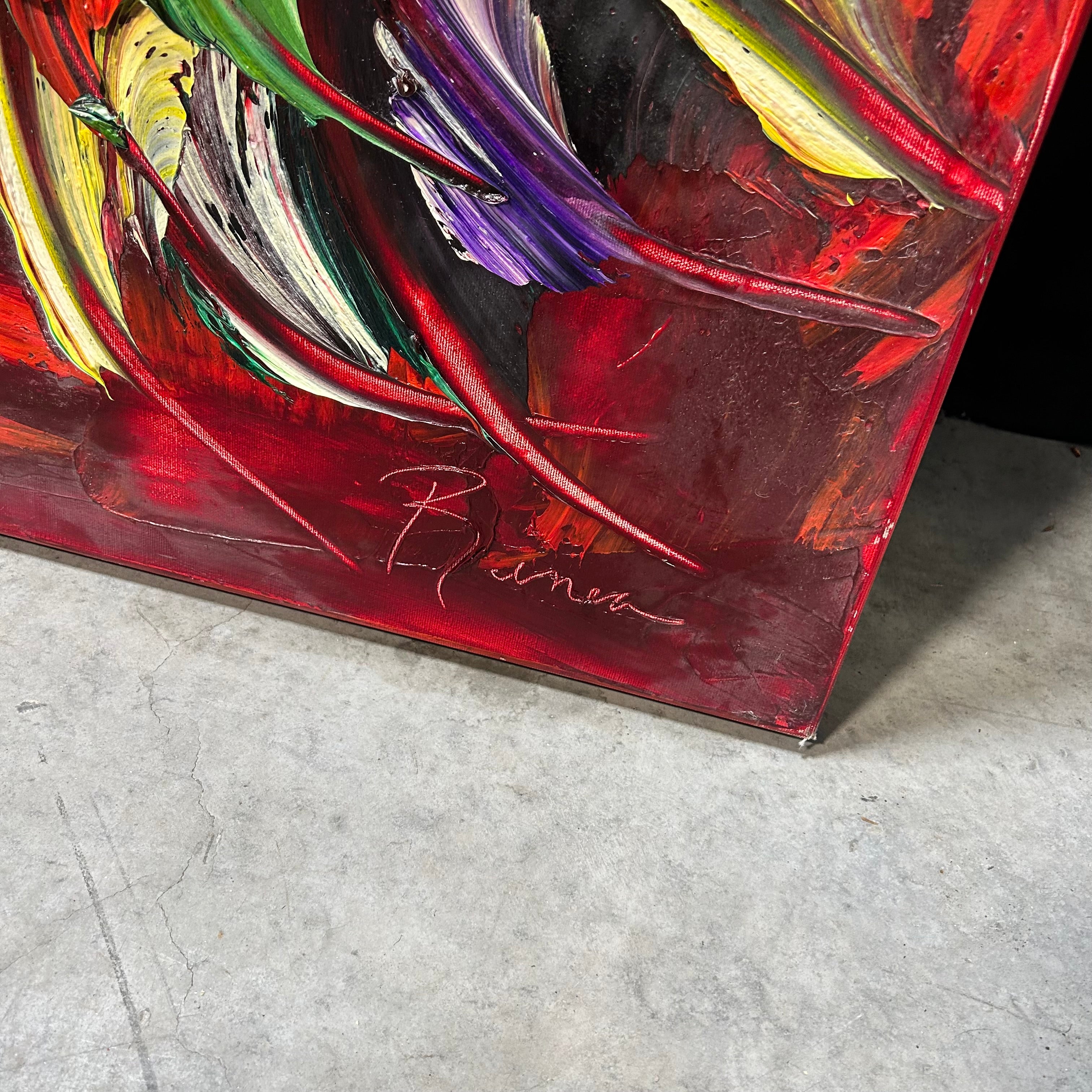 Renea Menzies Large Abstract Floral Painting 72"x 60"