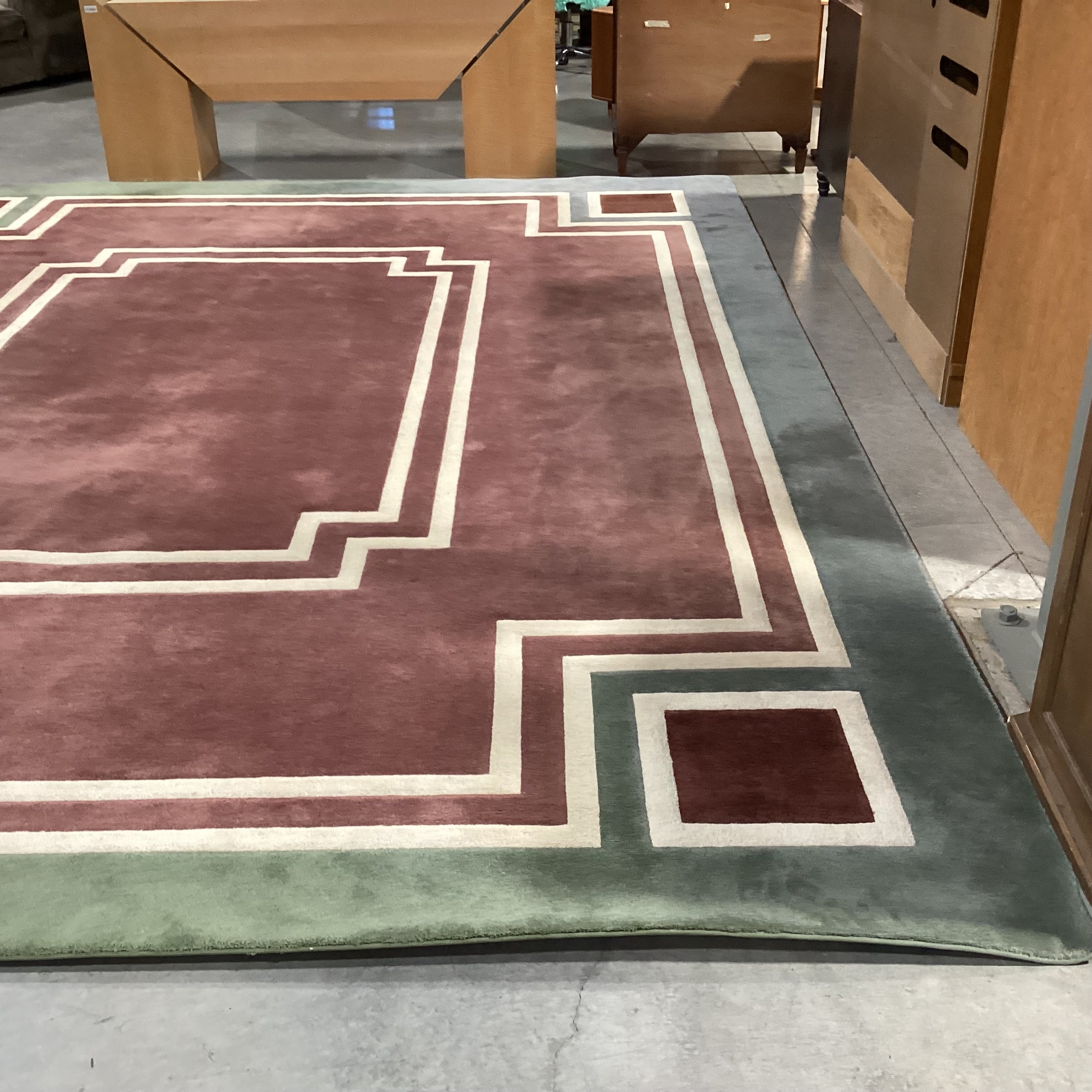 Masland The Azola's Custom Green & Mauve Handcrafted Wool Rug 12' x 15'