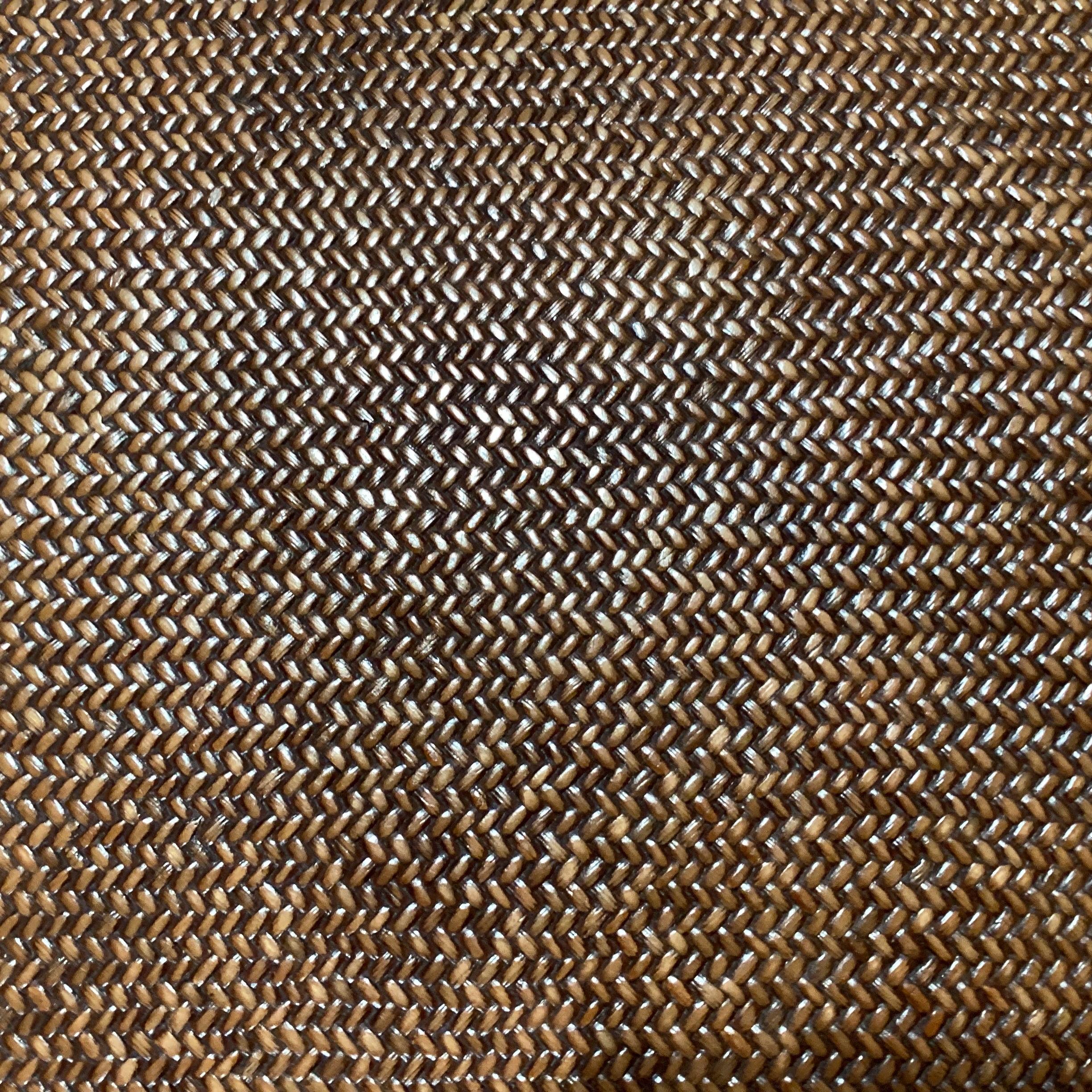 Distressed Finish Carved Wood & Wicker Raffia Woven Inset Top 6 Drawer Coffee Table 55"x 33.5"x 18"