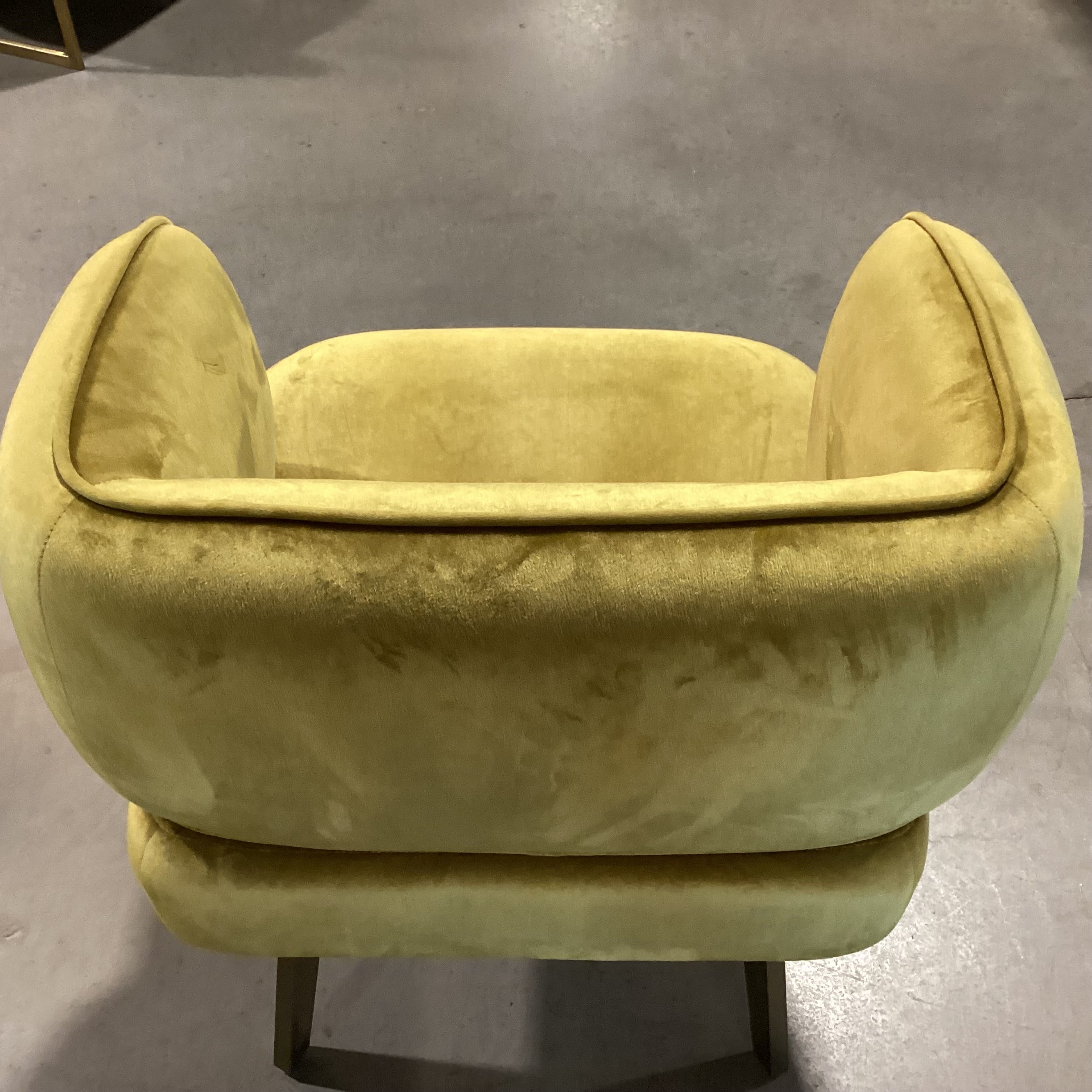 I was Made for You Interior Define Saffron Velvet & Gold Metal Modern Chair 27"x 24"x 30"