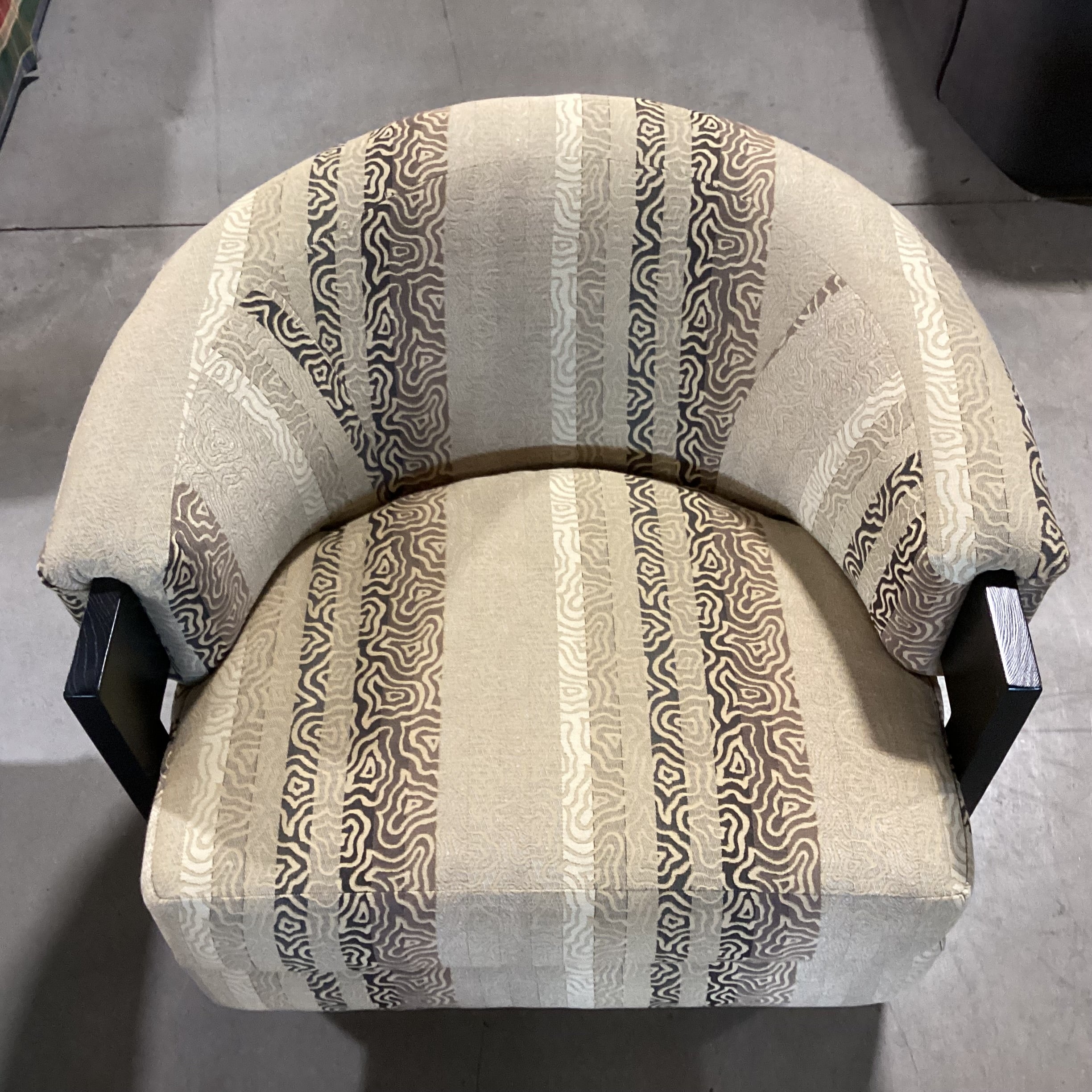 Interlude Home Kelsey Gold & Browns Design & Dark Finish Wood Modern Curve Back Chair 37"x 35"x 31"