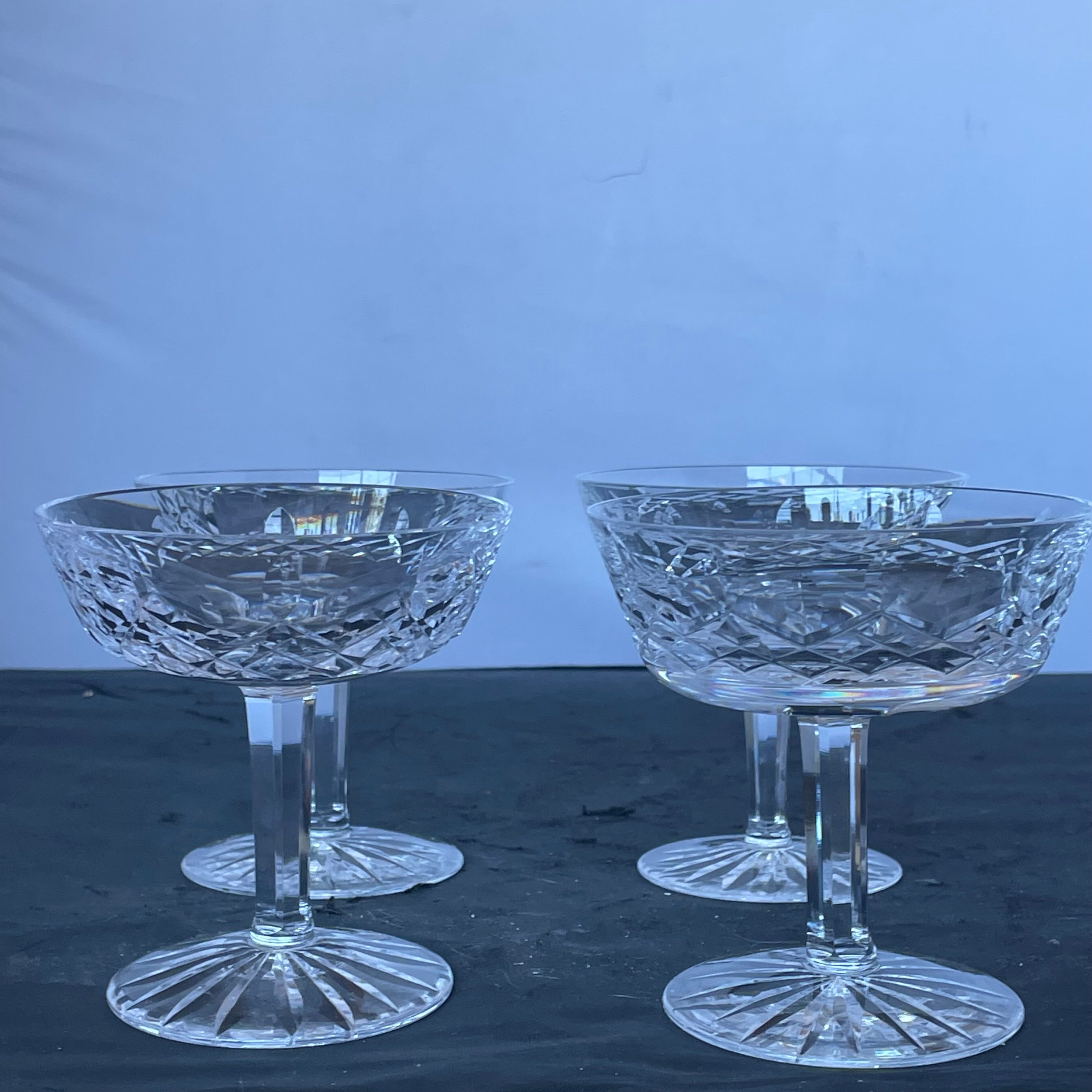 Set of 4 Vintage Waterford Crystal Lismore Champagne/Sherbet Glasses