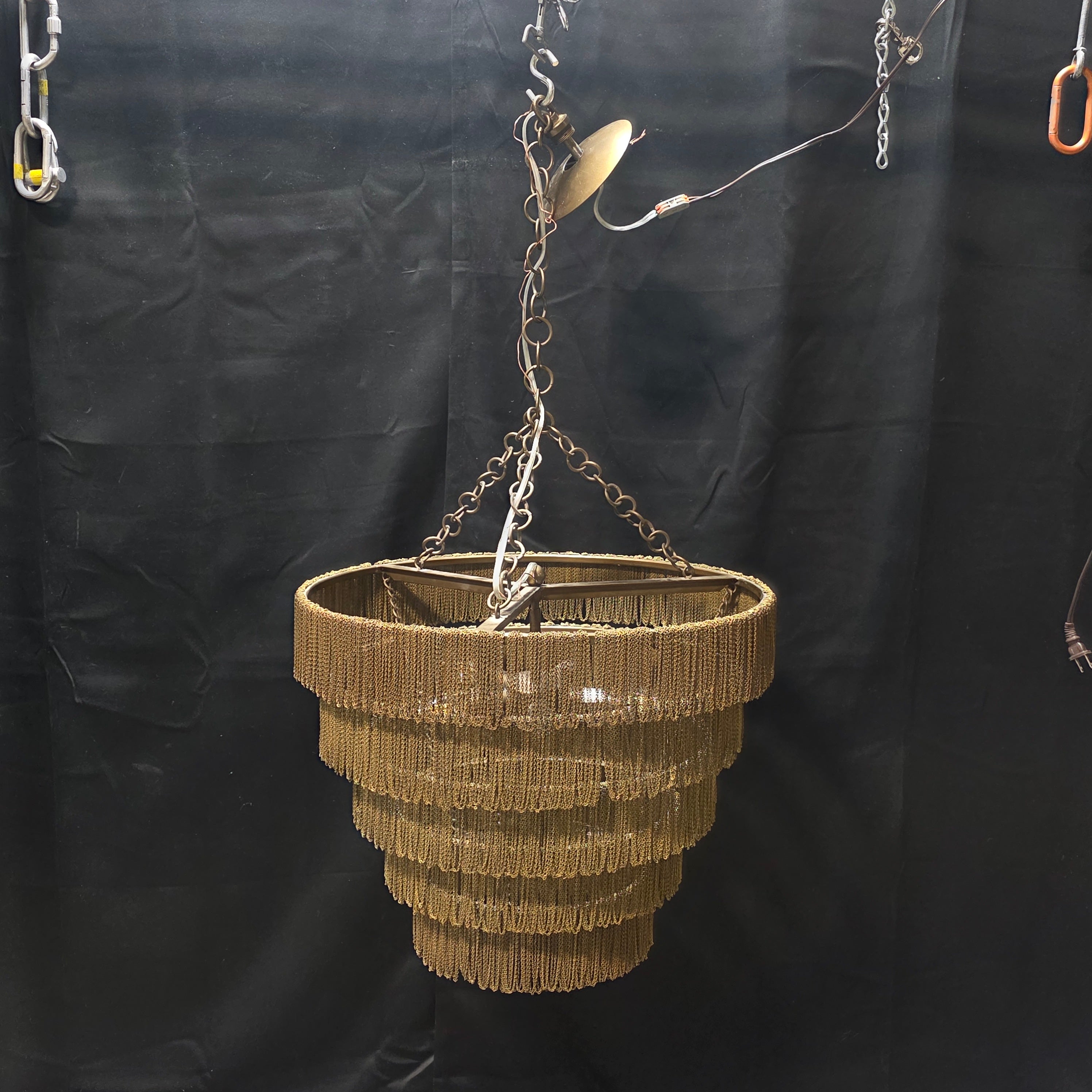 Hollywood Style Vintage Tissot Chain Chandelier 22" D x 17"
