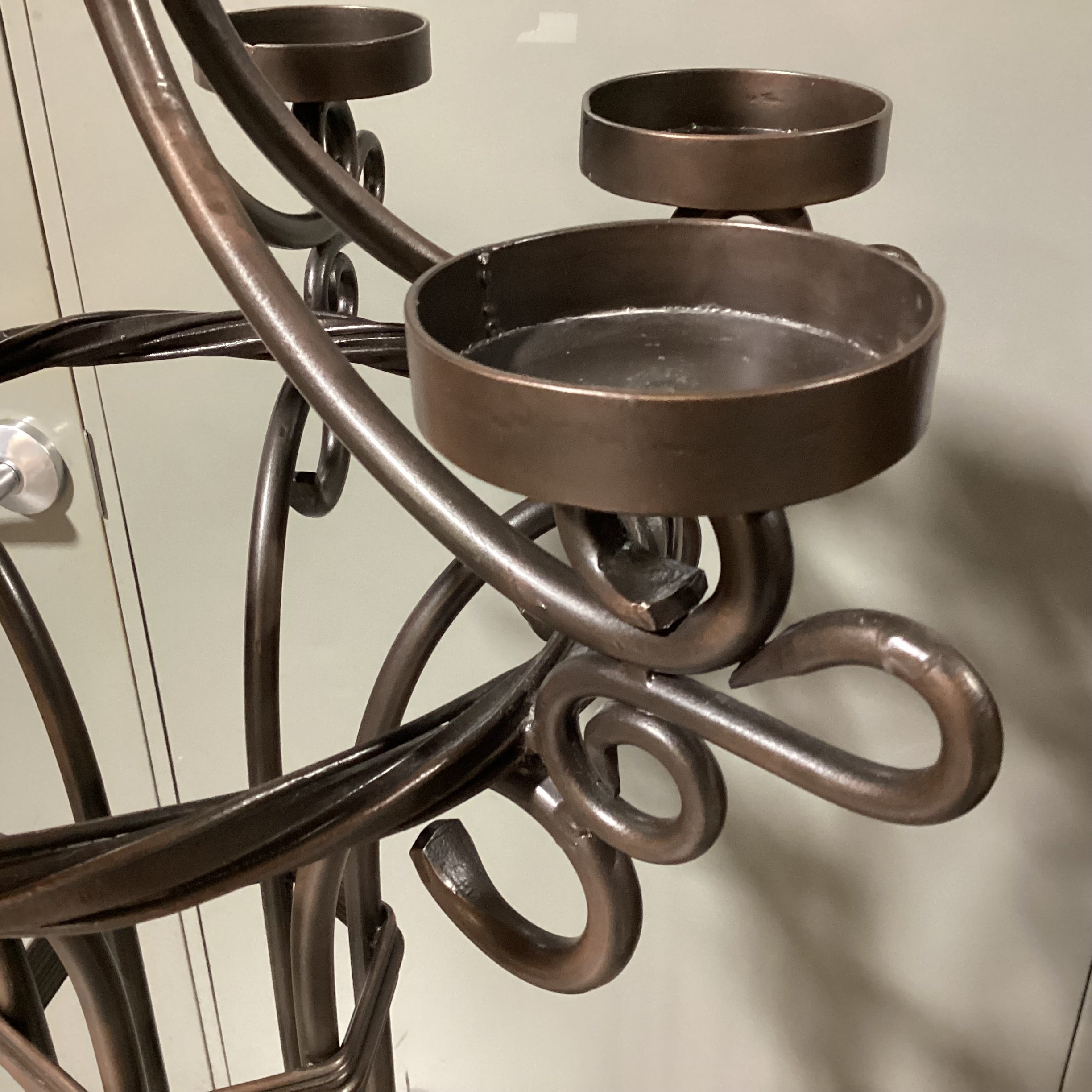 Iron Scroll Candelabra 27" Diameter x 65"