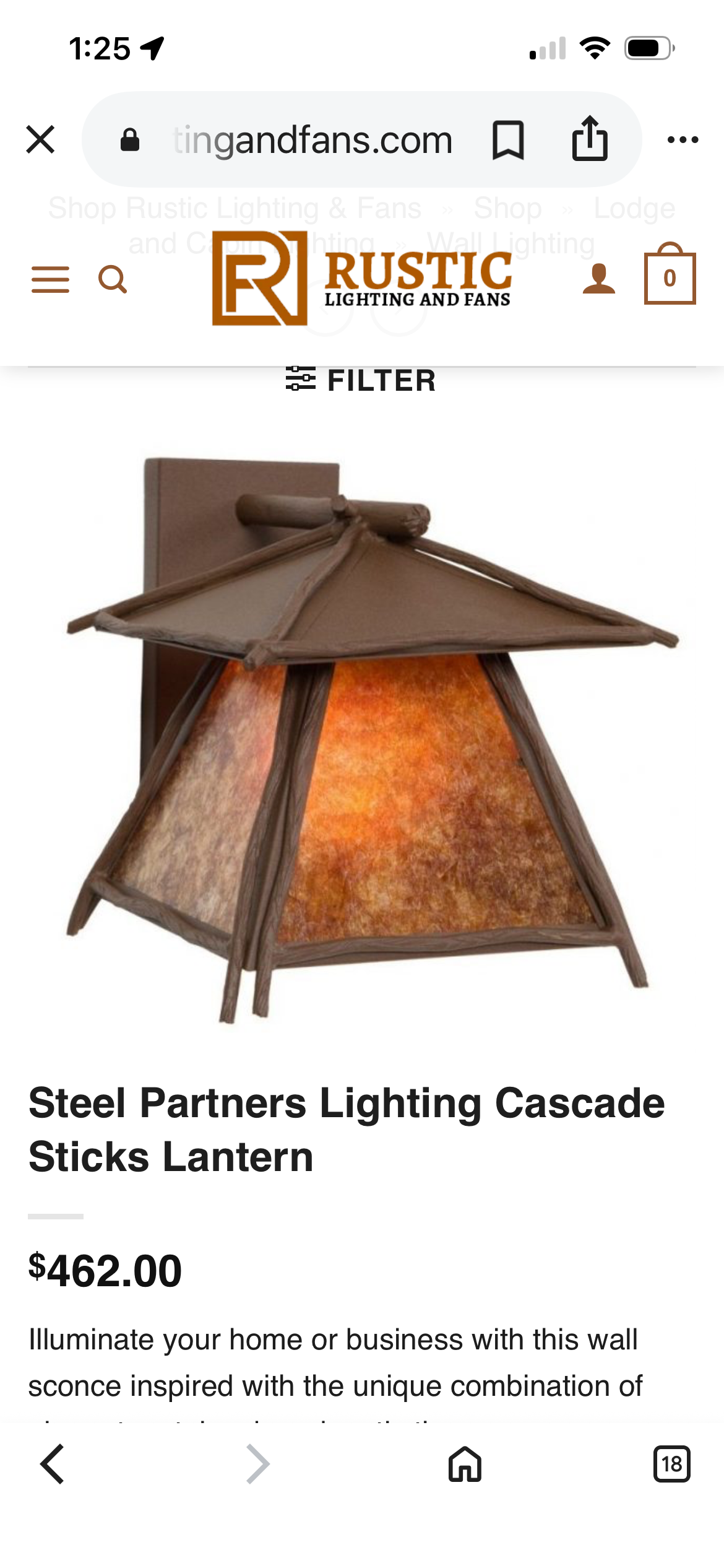 Steel Partners Cascade Sticks Lantern 11"x 12"x 10"
