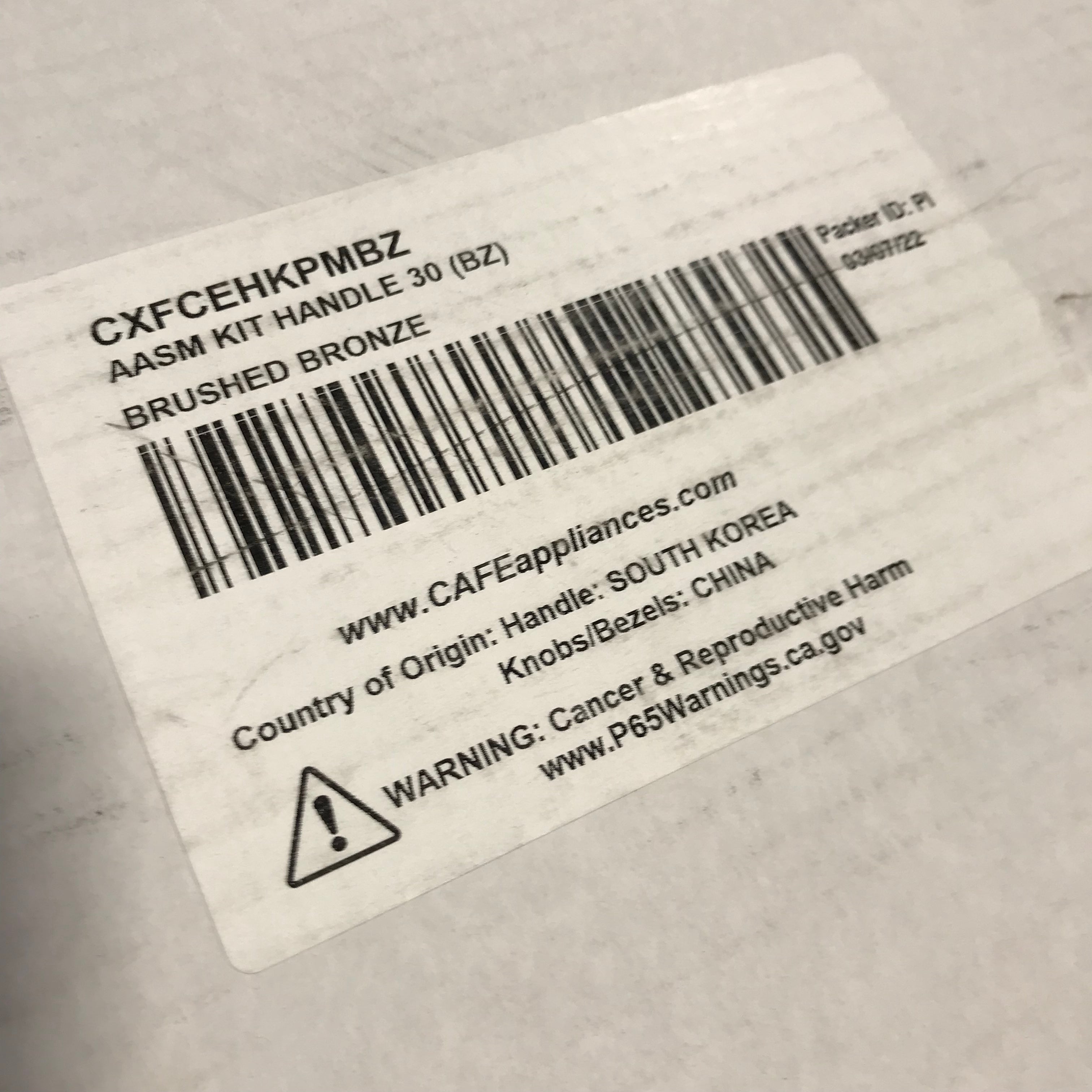 Cafe CXFCEHKPMBZ AASM KIT HANDLE 30 (BZ) Brushed Bronze