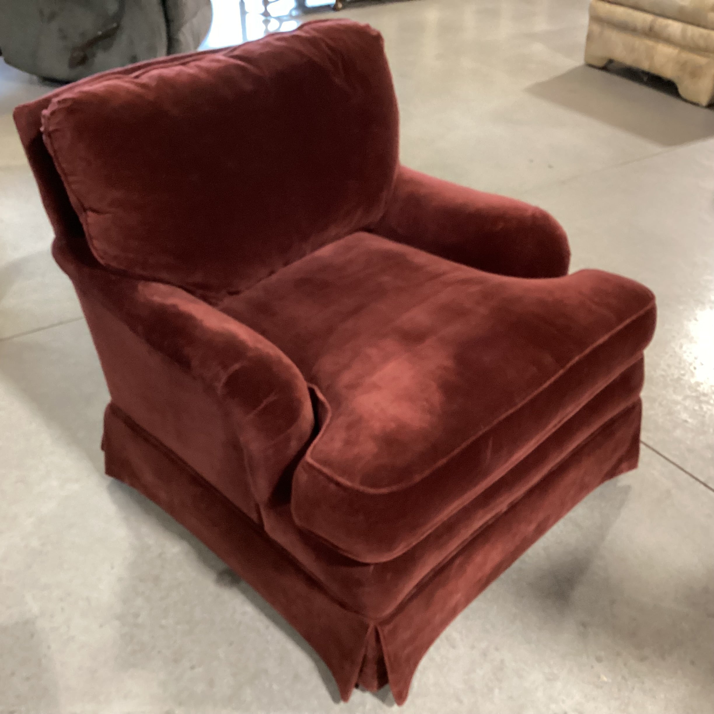Lee Industries Claret Velvet Down Mix Chair 33"x 38"x 29"