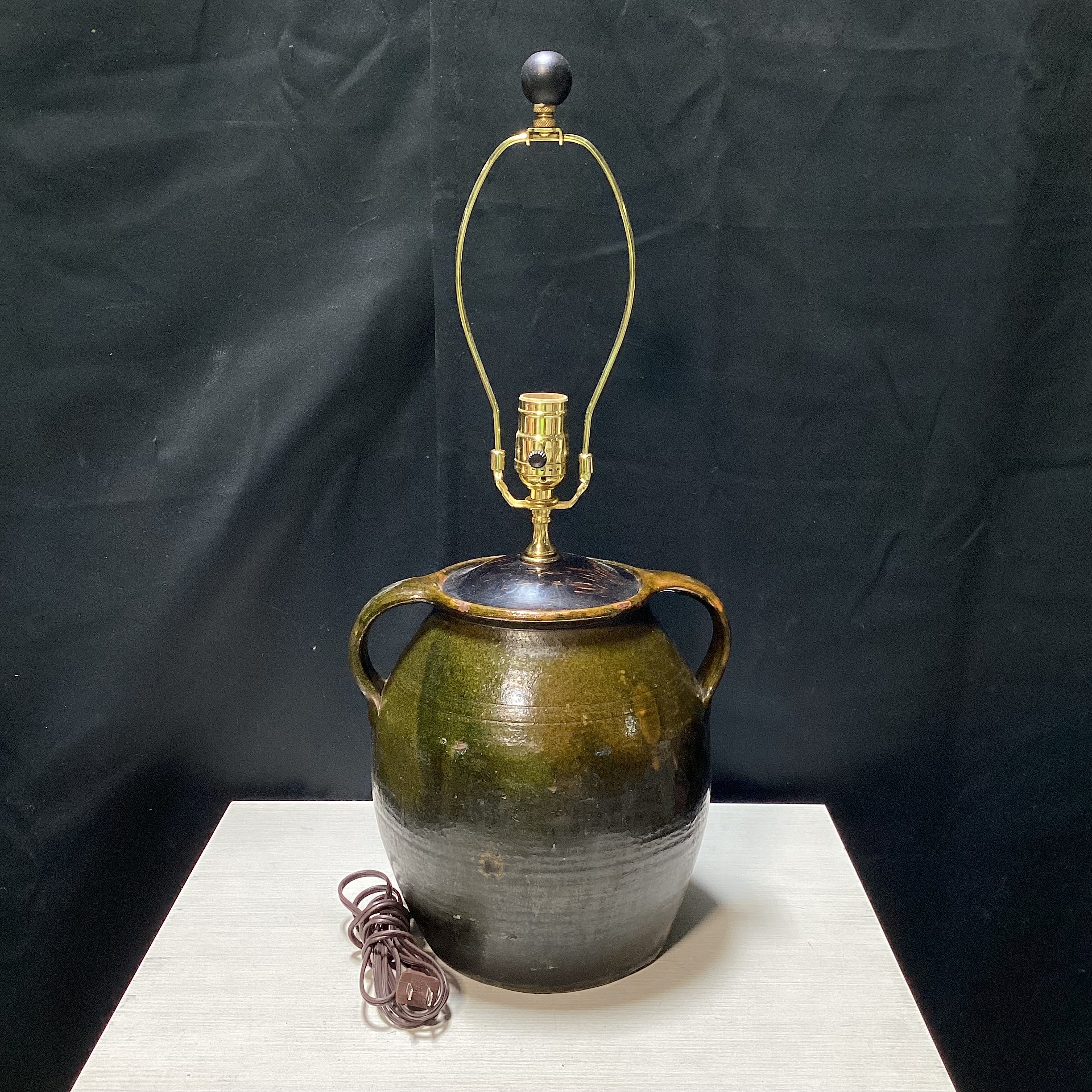 Rustic Pottery Jar Table Lamp 11" x 23.5"