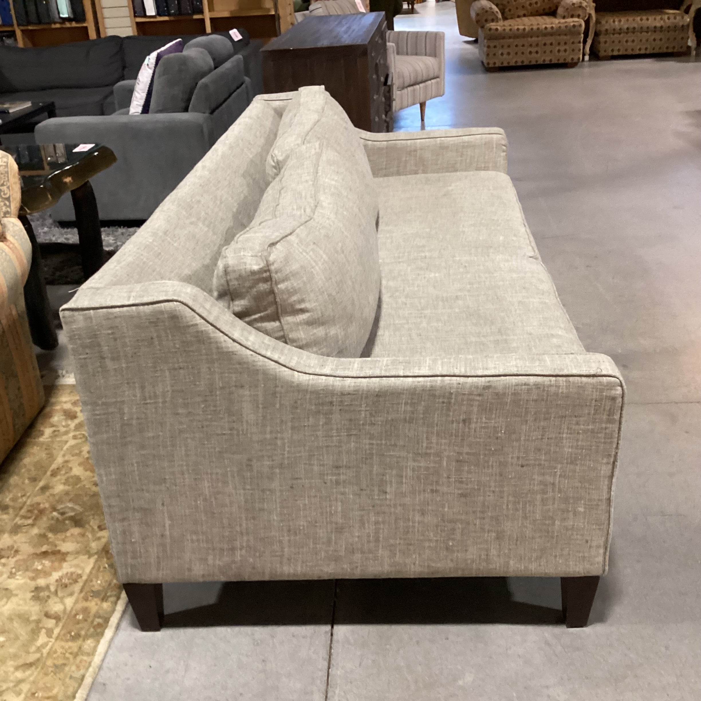 Grey Linen Slope Arm Sofa 86"x 40"x 32"