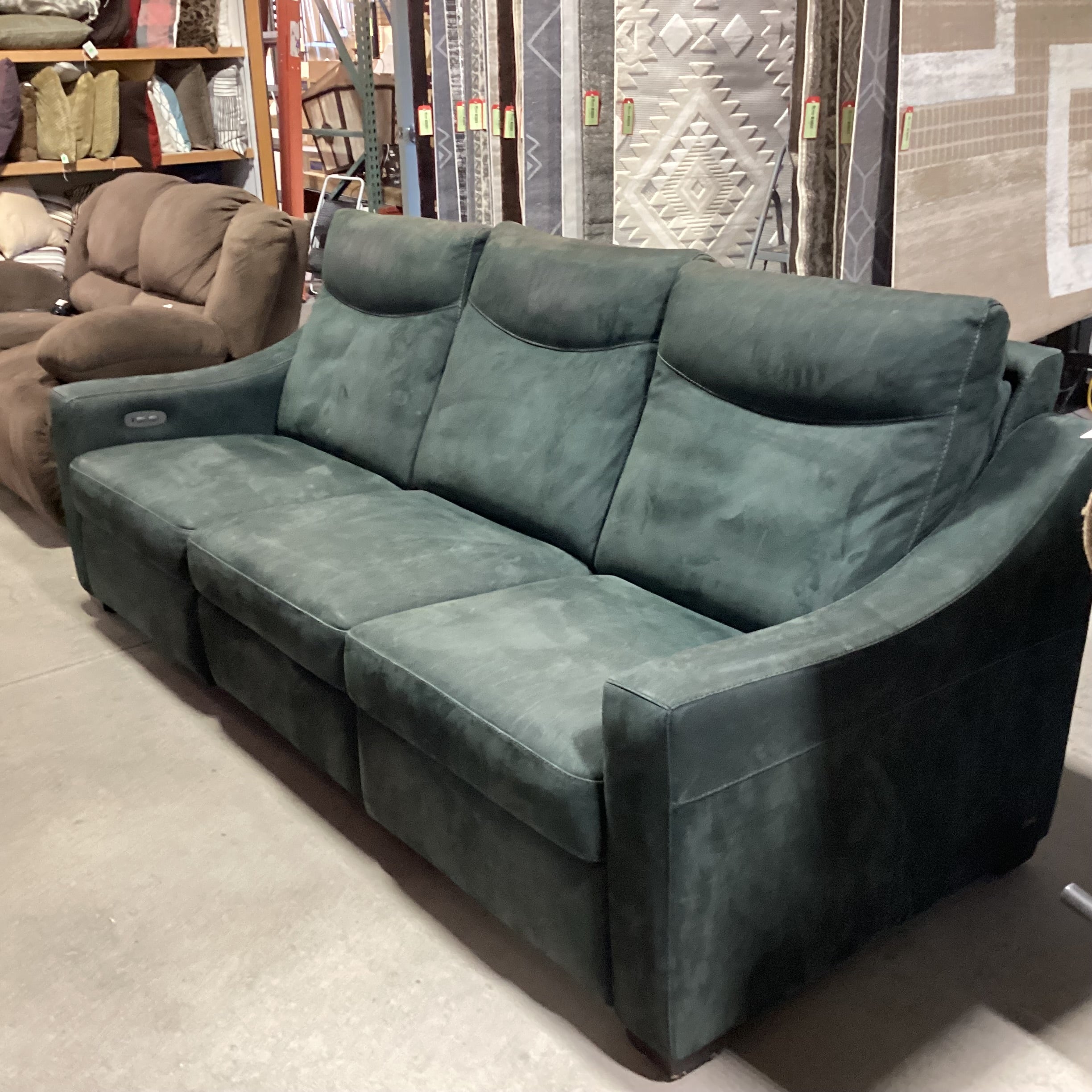 American Leather Furniture Jade Ultra Suede Power Reclining Sofa 94"x 41" to 68"x 41"