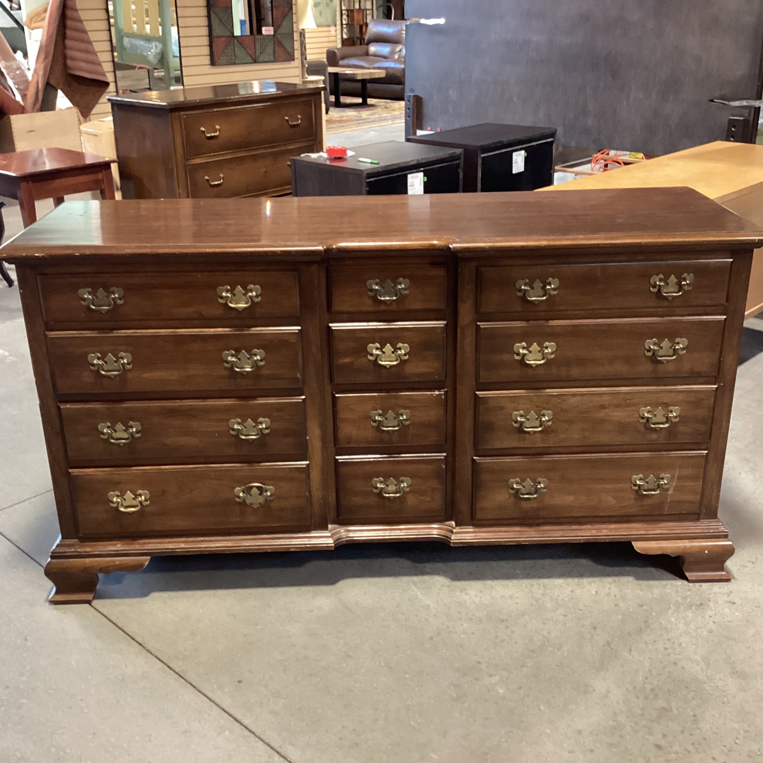 Pennsylvania House Solid Finished Wood 12 Drawer Dresser 64"x 20"x 34"