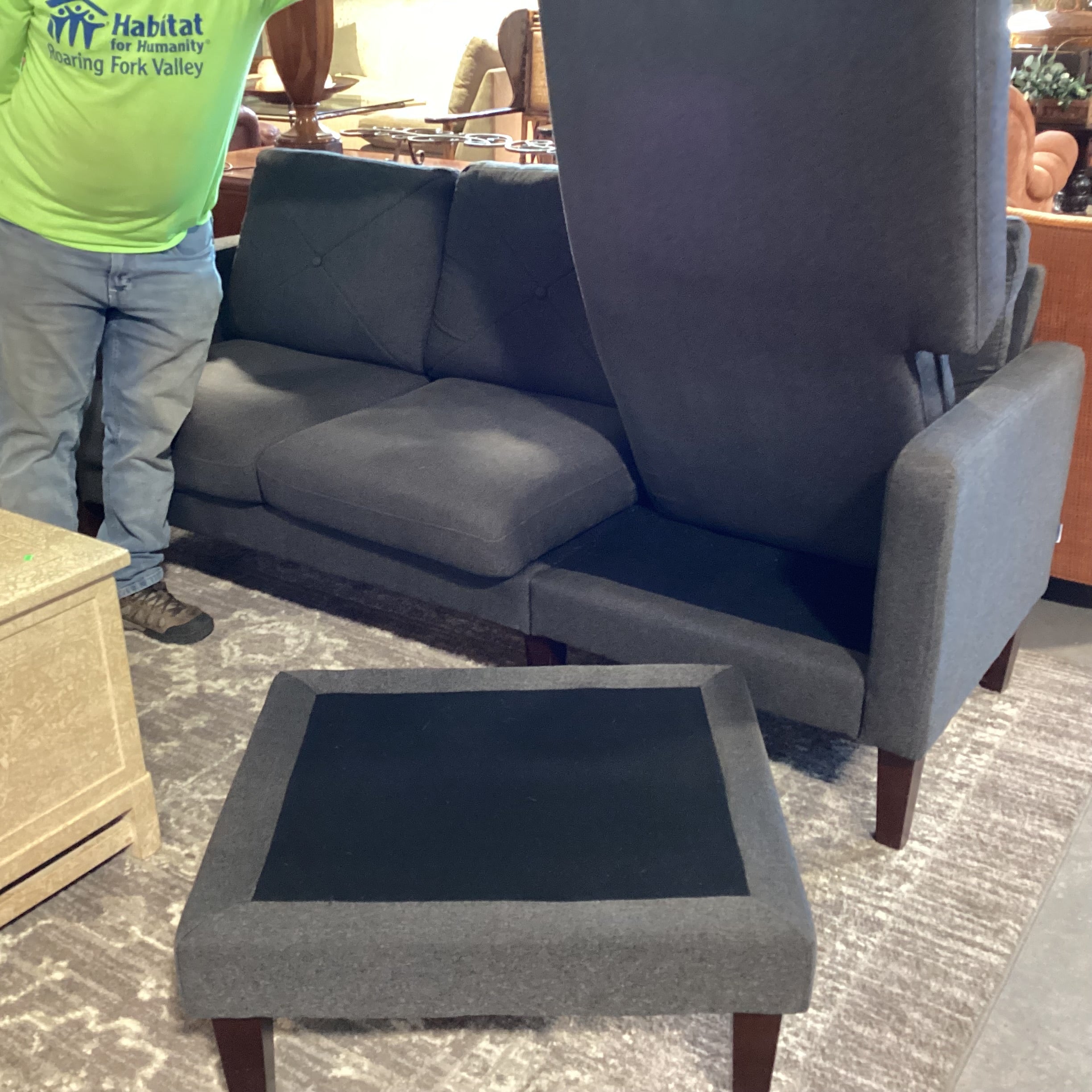 Belfinn Charcoal 2 Piece with Left or Right Chaise Sectional 80"x 55"x 31"x 31"