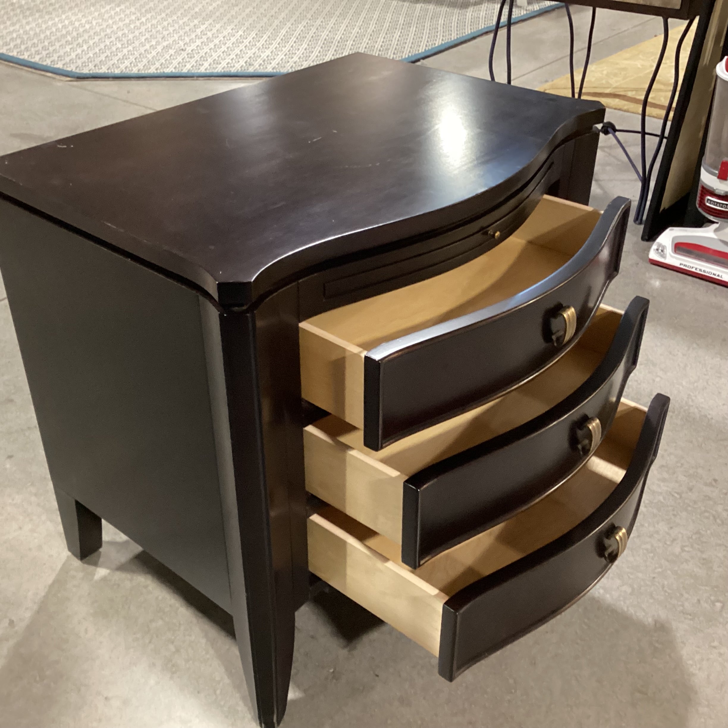 Brownstone Dark Finish Wood 3 Drawer with Pullout Night Stand 31.5"x 22"x 28"