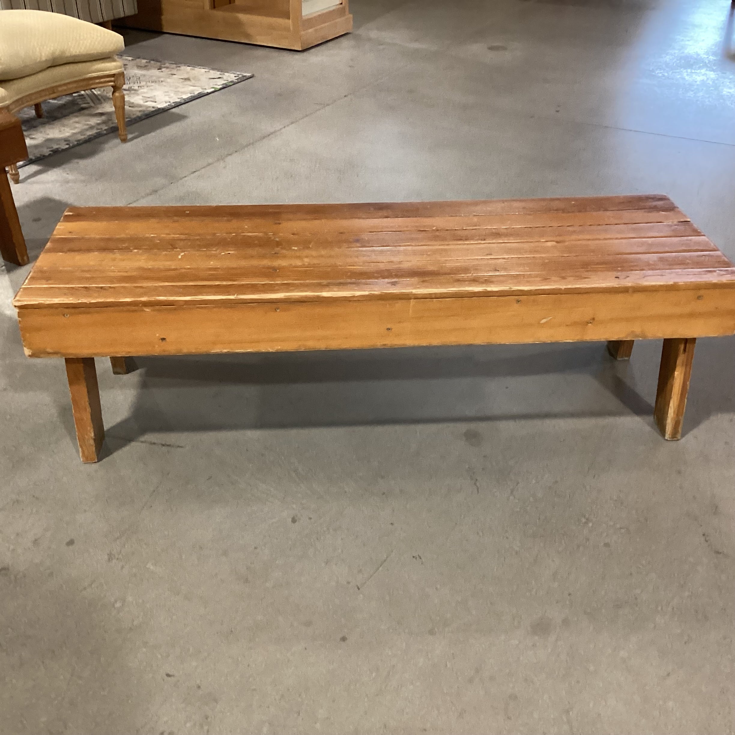 Vintage Hand Crafted Plank Bench Coffee Table 57"x 19"x 16"