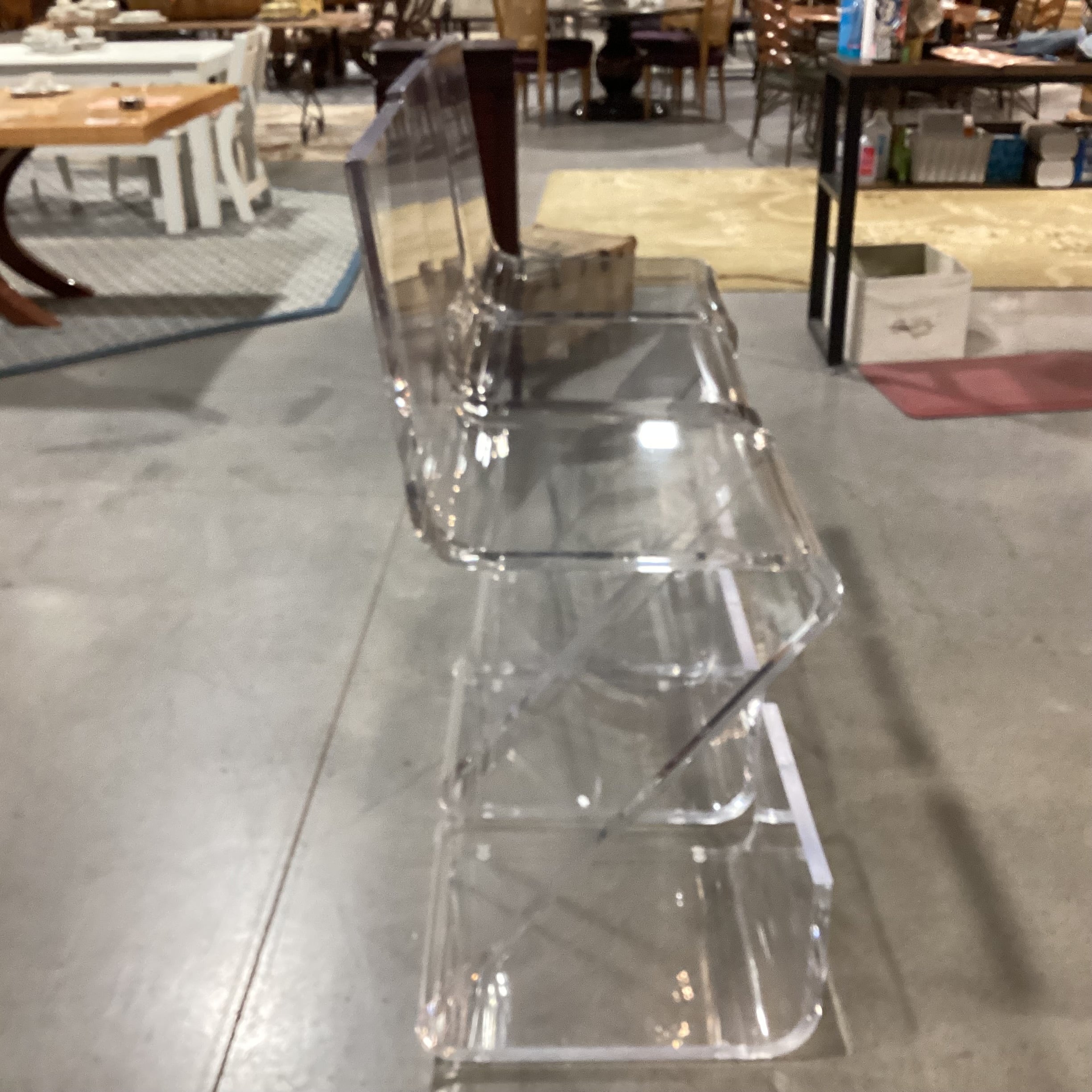 SET of 3 Z Shape High Back Thick Acrylic with Footrest Barstools 29.5"