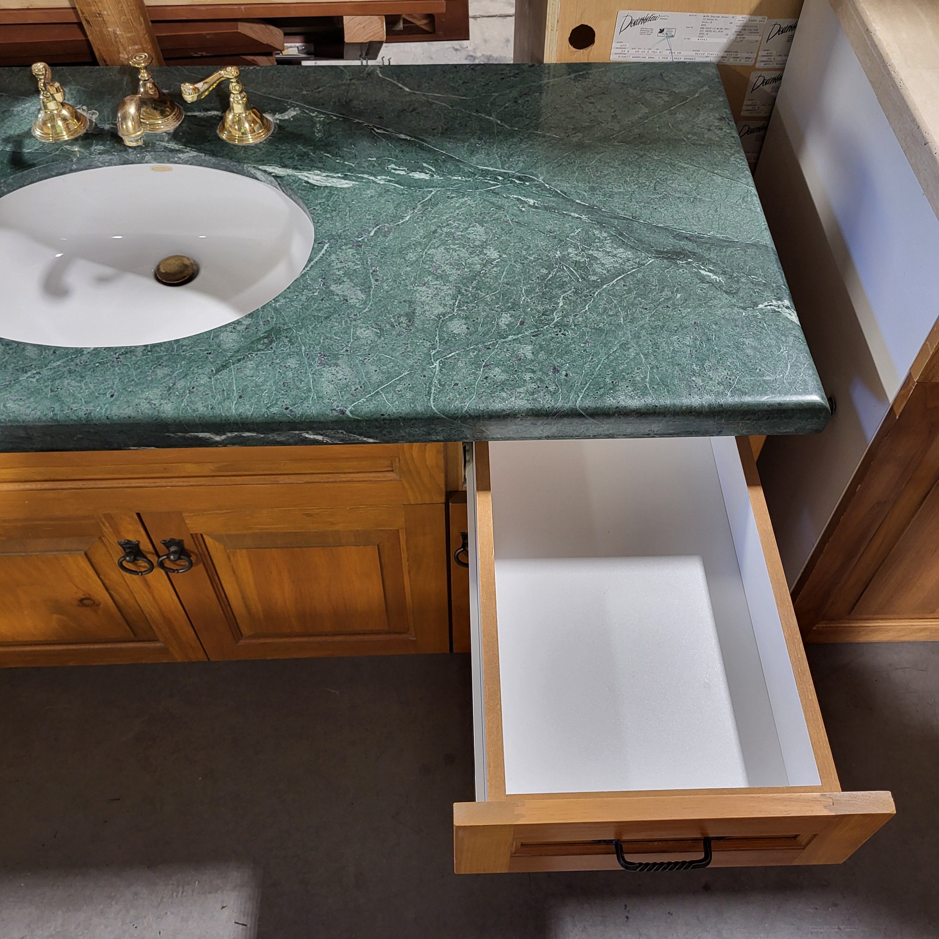 Green Granite Top 1 Drawer 3 Door with Kohler Sink Vanity 47"x 26"x 25"