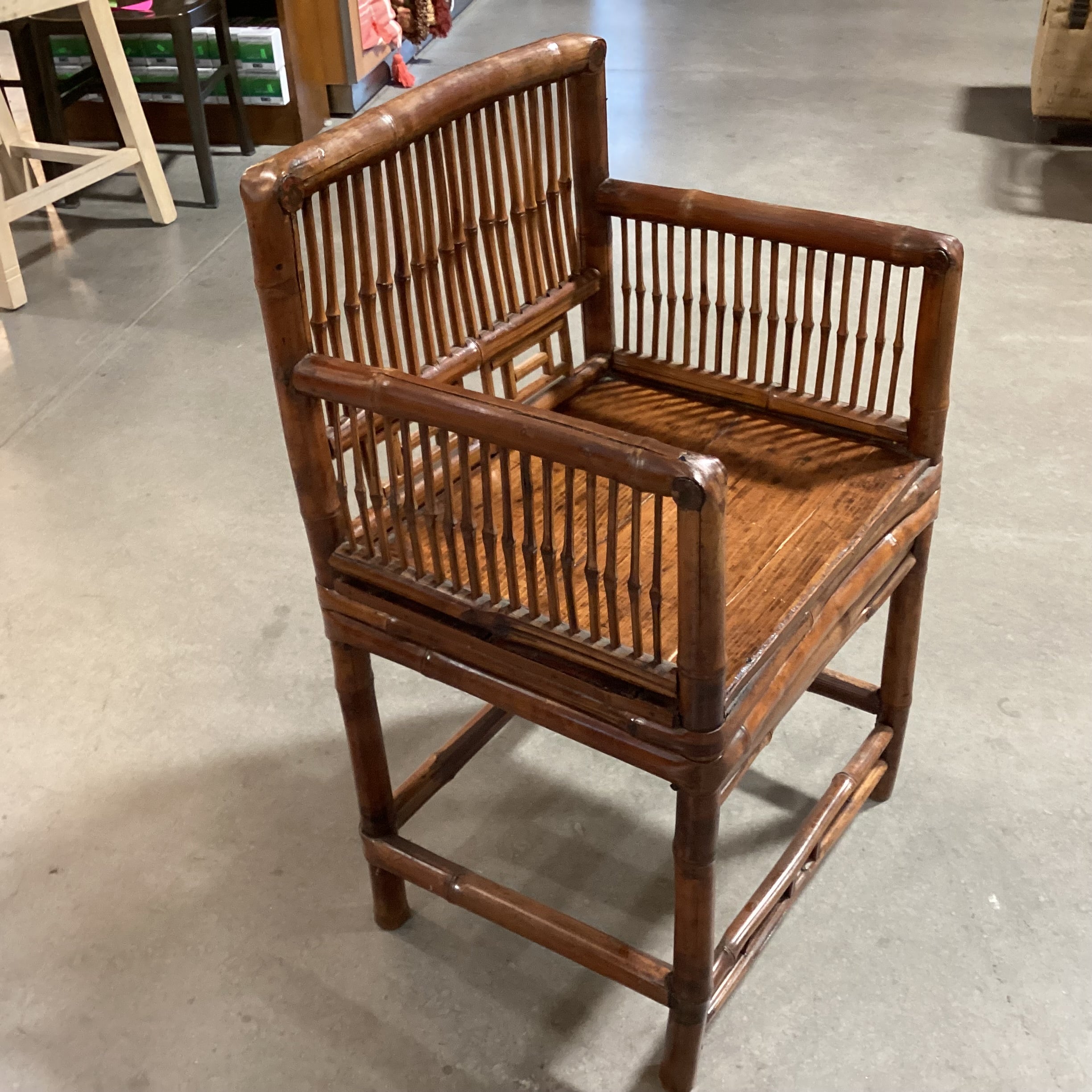Vintage Bamboo Asian Accent Chair 20"x 16.5"x 33"