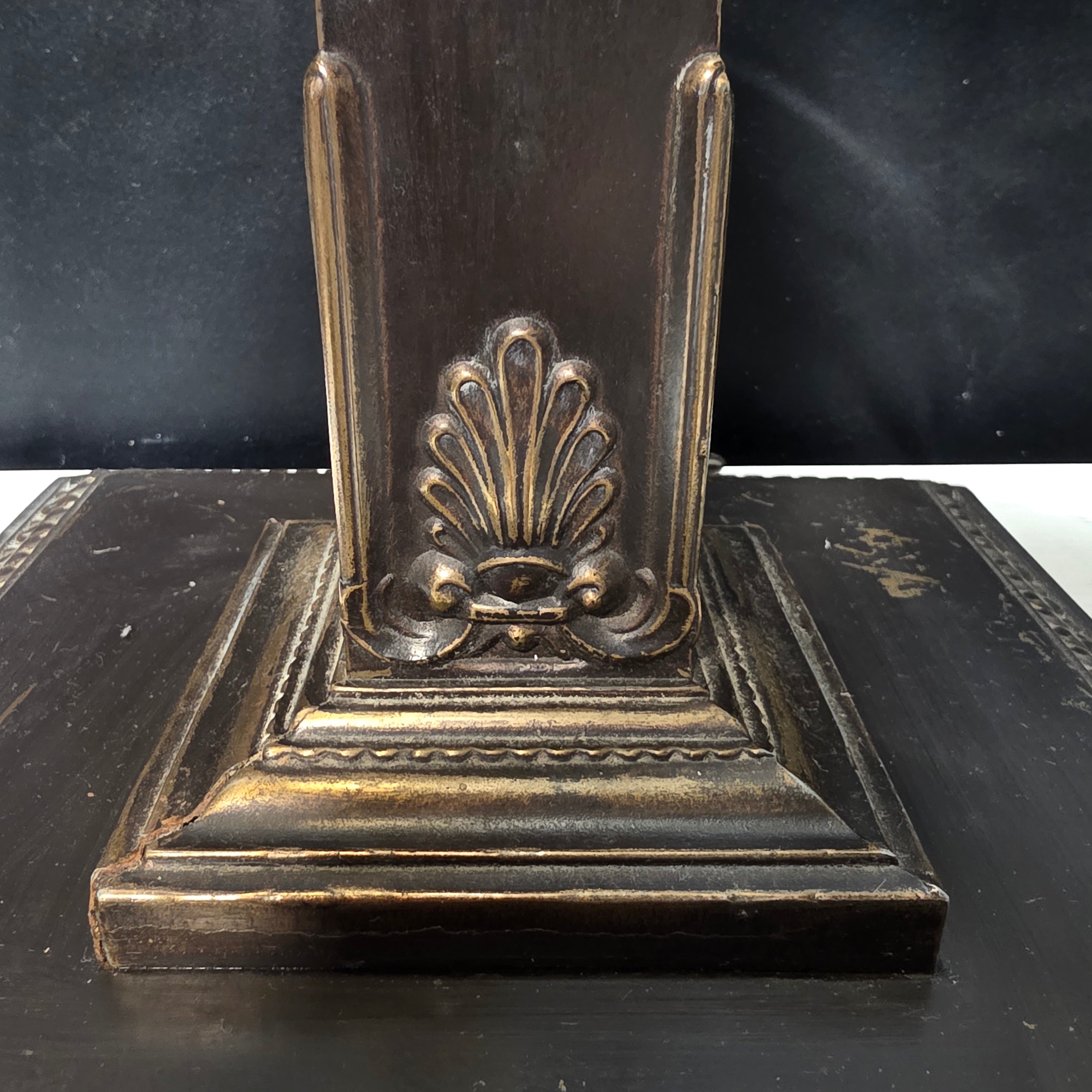 Antique Tiffany Style Square Base Table Lamp 10"x10"x28"