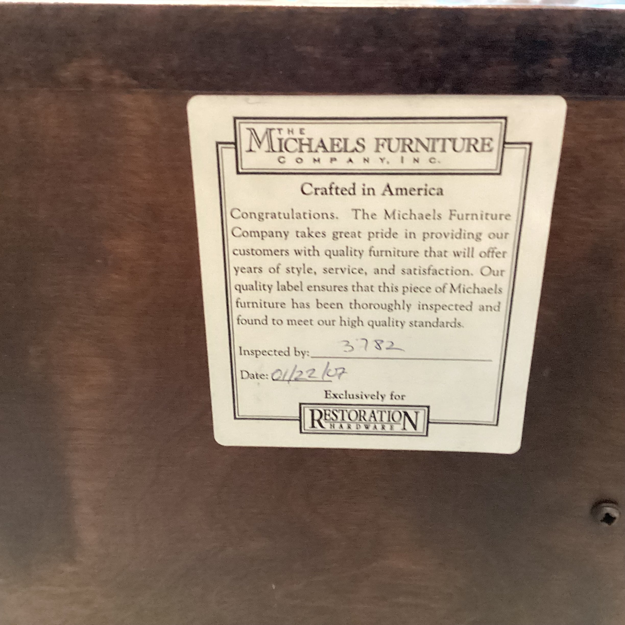 Michaels Furniture for Restoration Hardware Dark Finish Carved Wood 1 Caned Door 1 Drawer Nightstand 24.5"x 18"x 31"