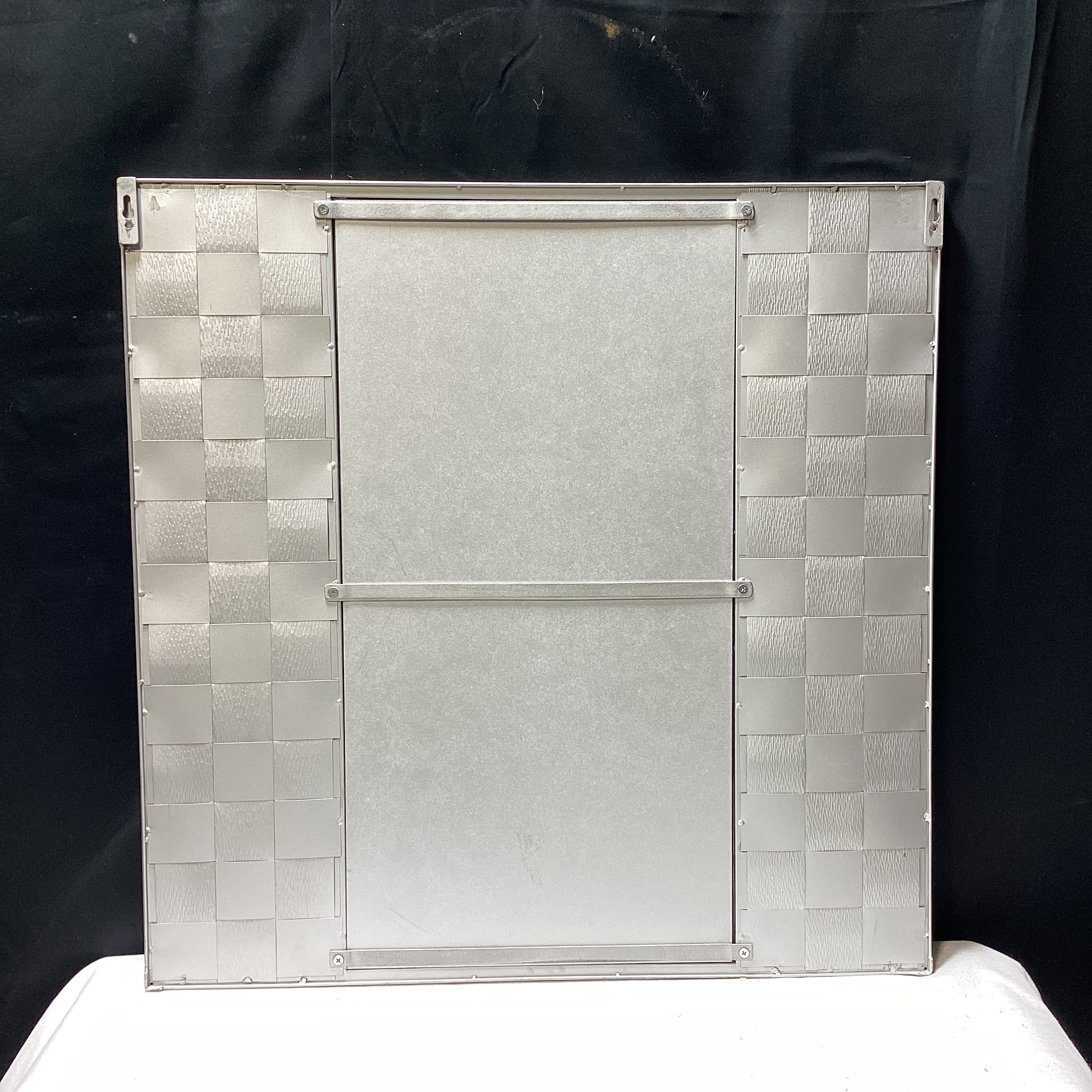 MCM Inspired Silver Geometric Wall Mirror 31" x 31"