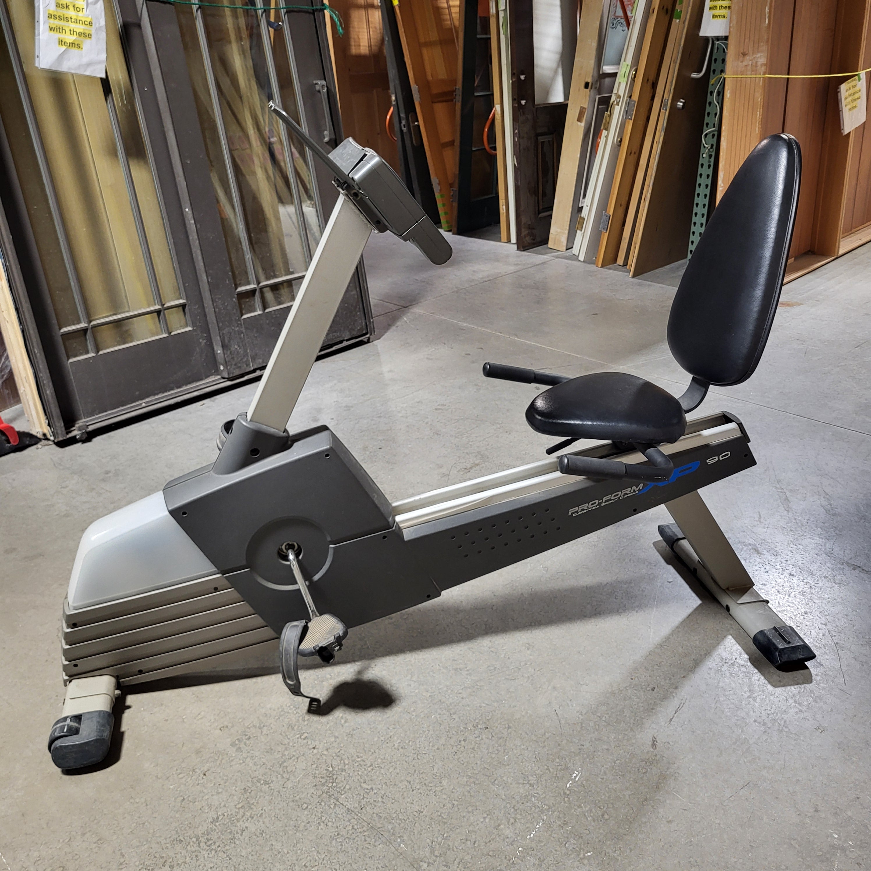 65"x 24"x 48" Pro-Form XP 90 clear view back lit console stationary bike